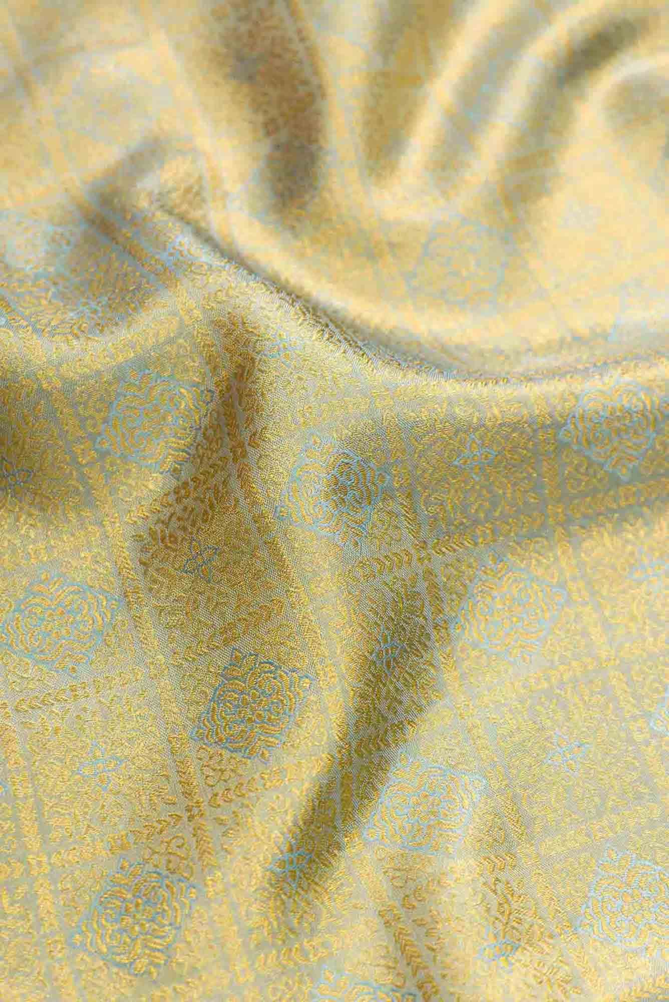 Blue Dual Tone Kanchipuram Tissue Silk Saree
