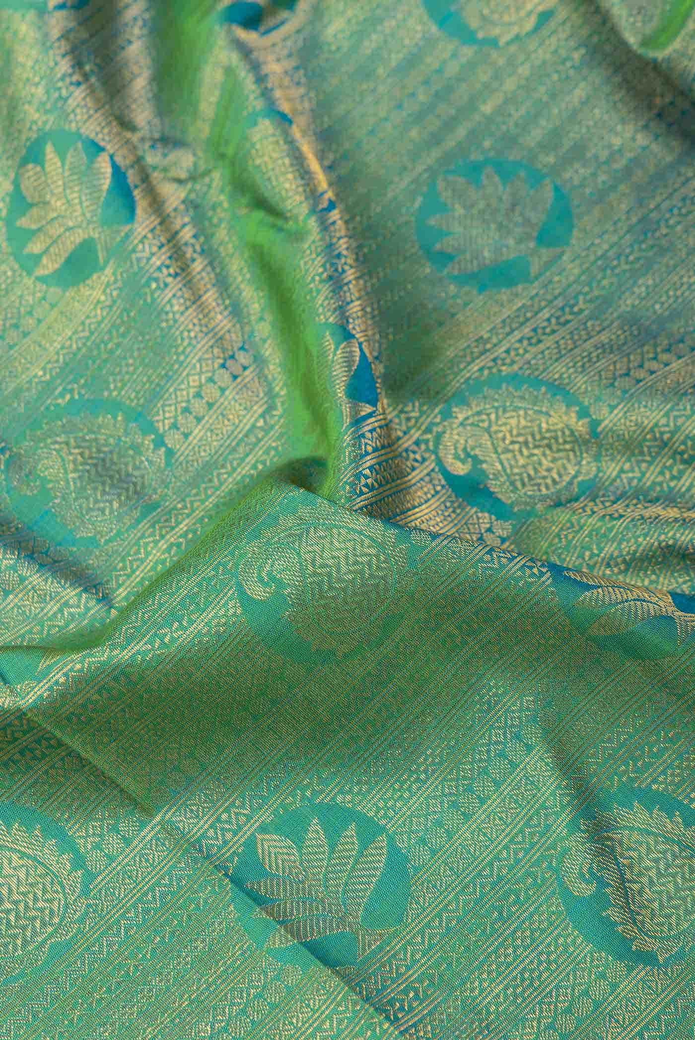 Green Dual Tone Kanchipuram Silk Saree