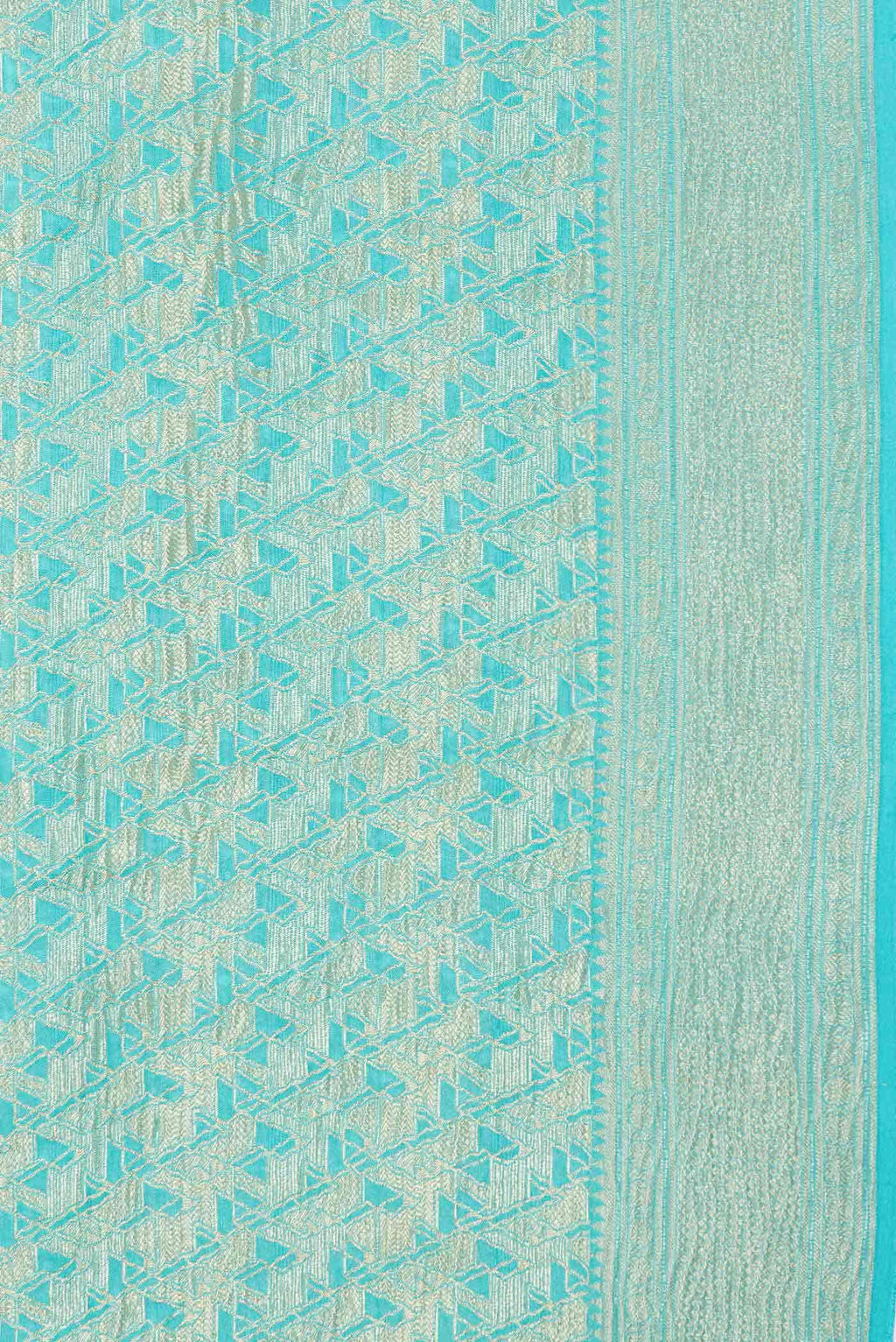 Sky Blue Dual Tone Mysore Georgette Saree