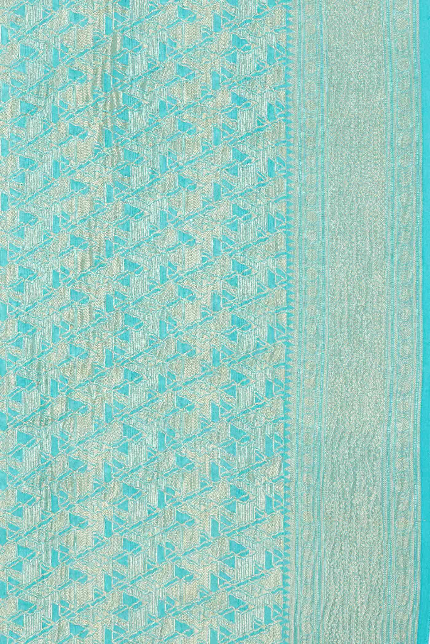 Sky Blue Dual Tone Mysore Georgette Saree