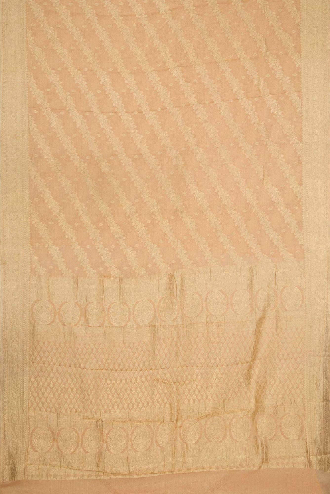 Golden Peach Dual Tone Banarasi Georgette Saree