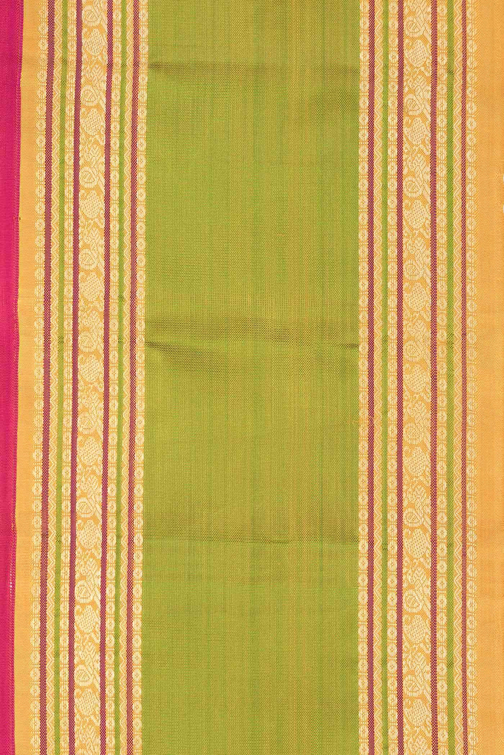 Pure Silk Pure Zari Black and Orange Dual Tone Kanchipuram Saree