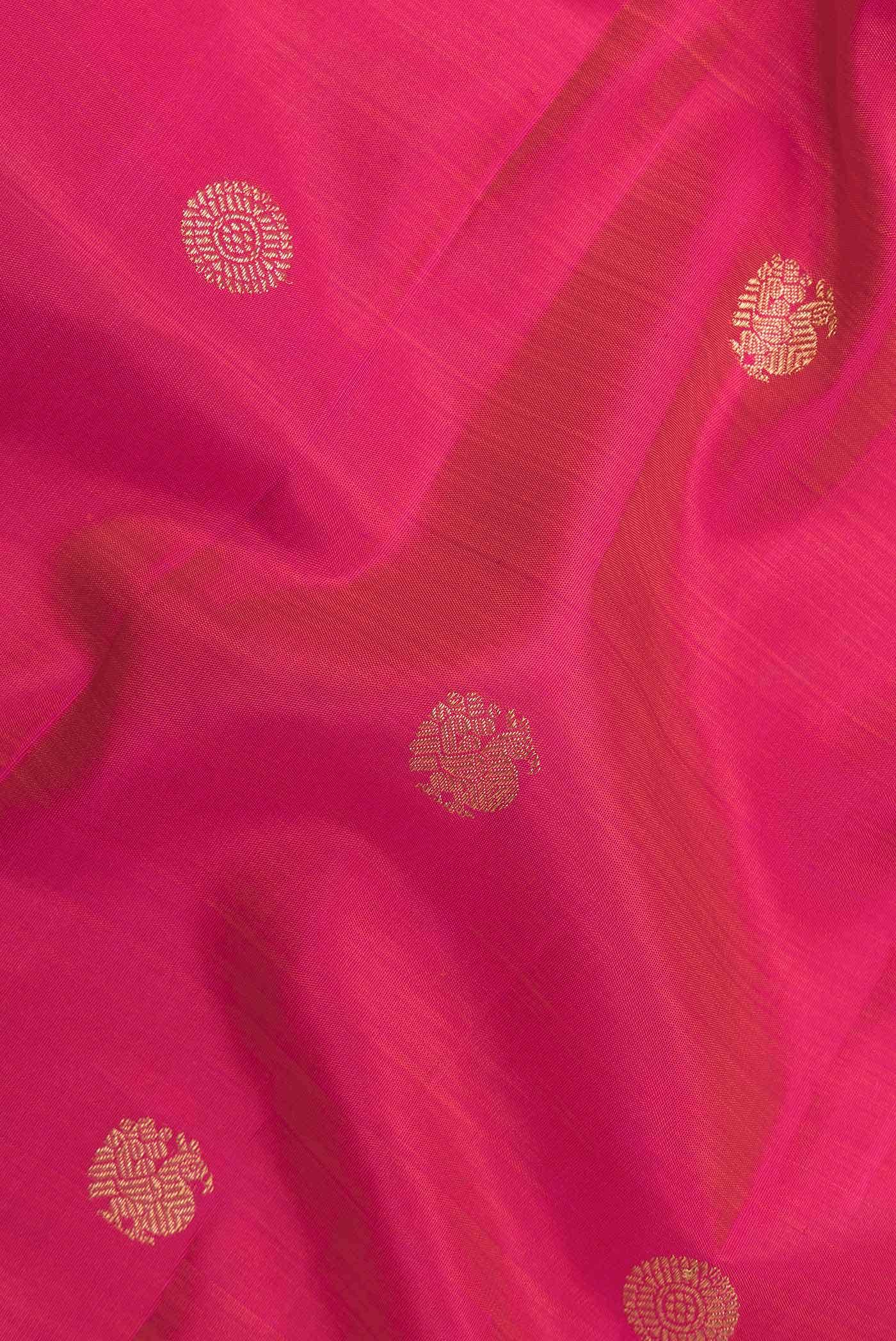 Pure Silk Pure Zari Black and Orange Dual Tone Kanchipuram Saree