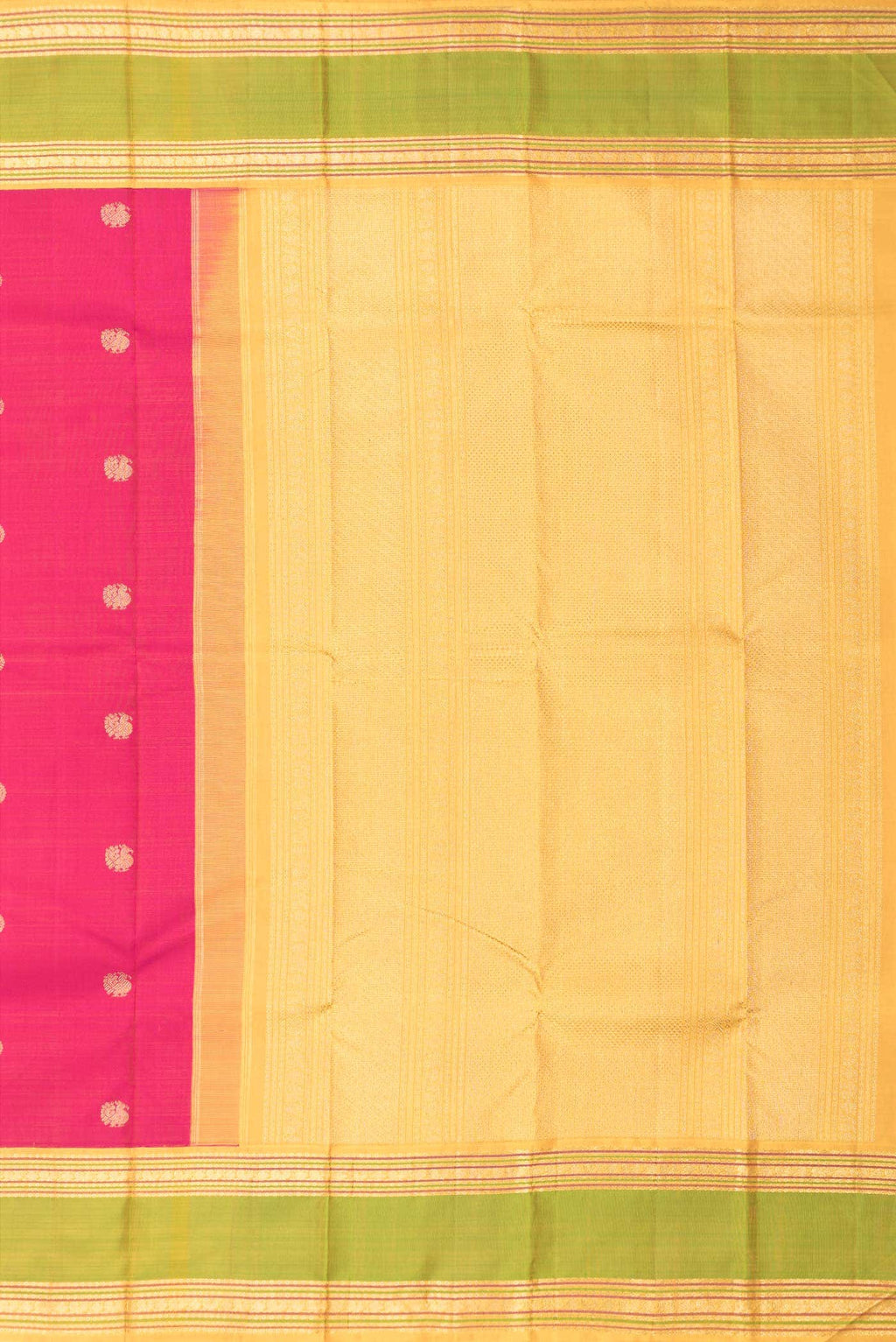 Pure Silk Pure Zari Black and Orange Dual Tone Kanchipuram Saree