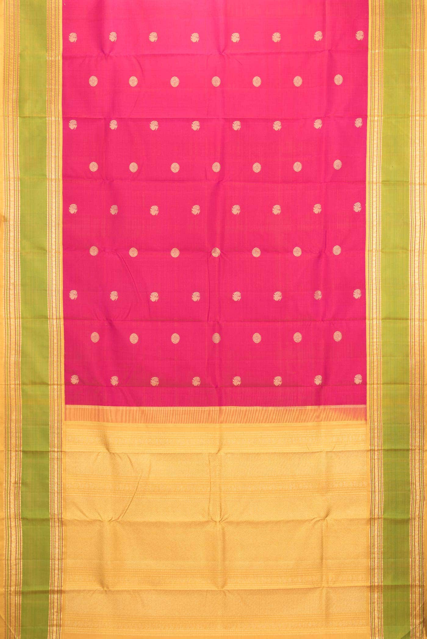Pure Silk Pure Zari Black and Orange Dual Tone Kanchipuram Saree
