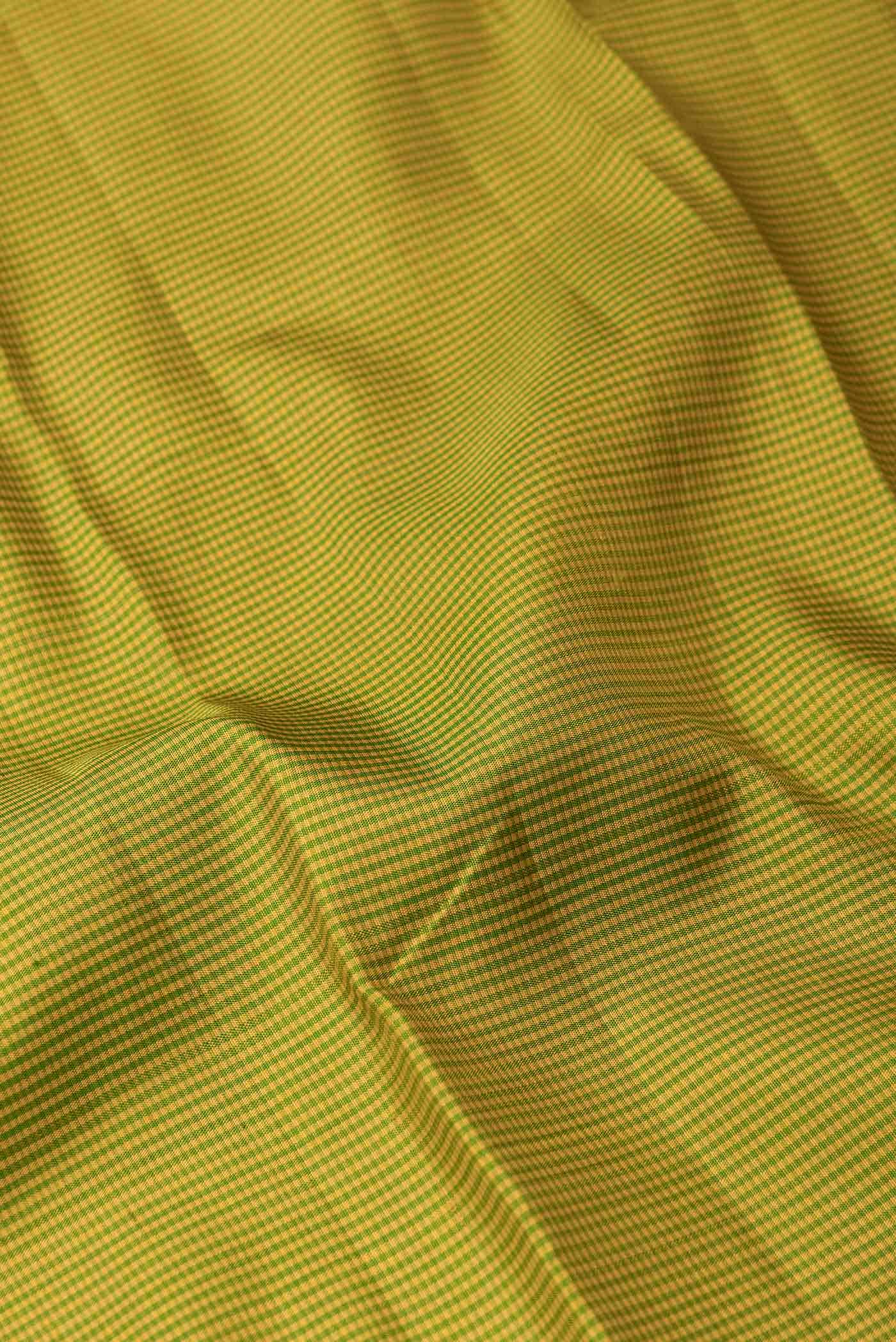 Pure Silk Pure Zari Green Dual Tone Kanchipuram Saree