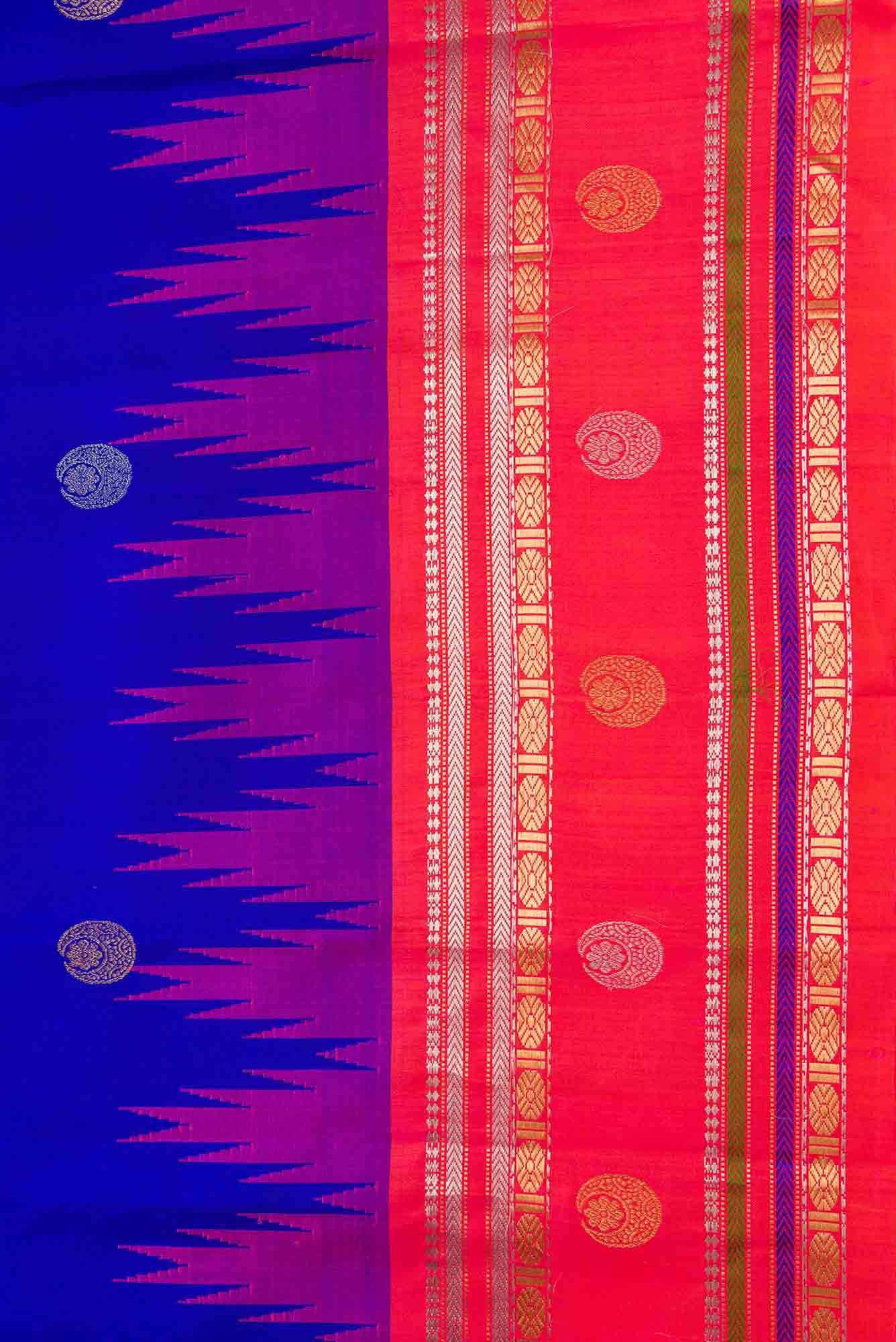 Royal Blue Dual Tone Gadwal Silk Saree