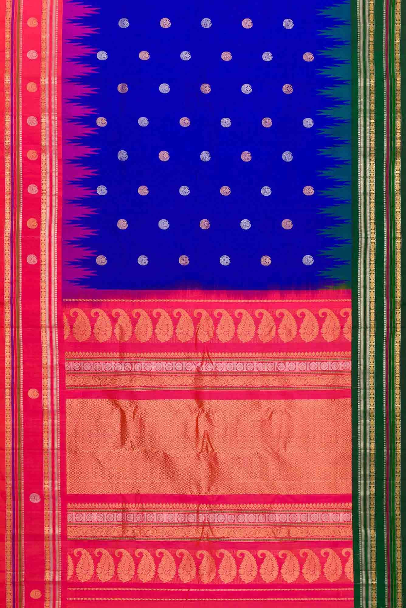 Royal Blue Dual Tone Gadwal Silk Saree