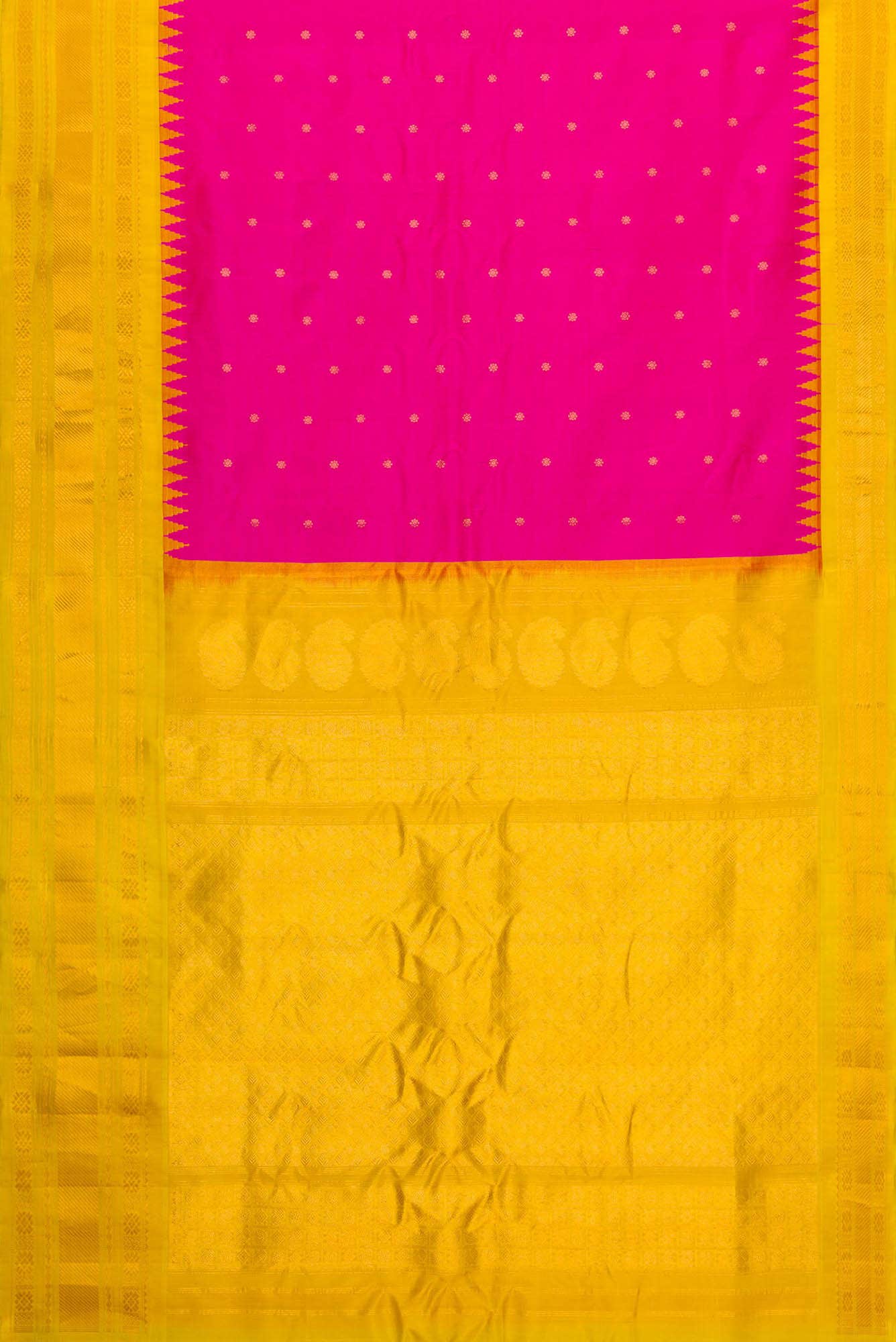 Pink Dual Tone Gadwal Silk Saree