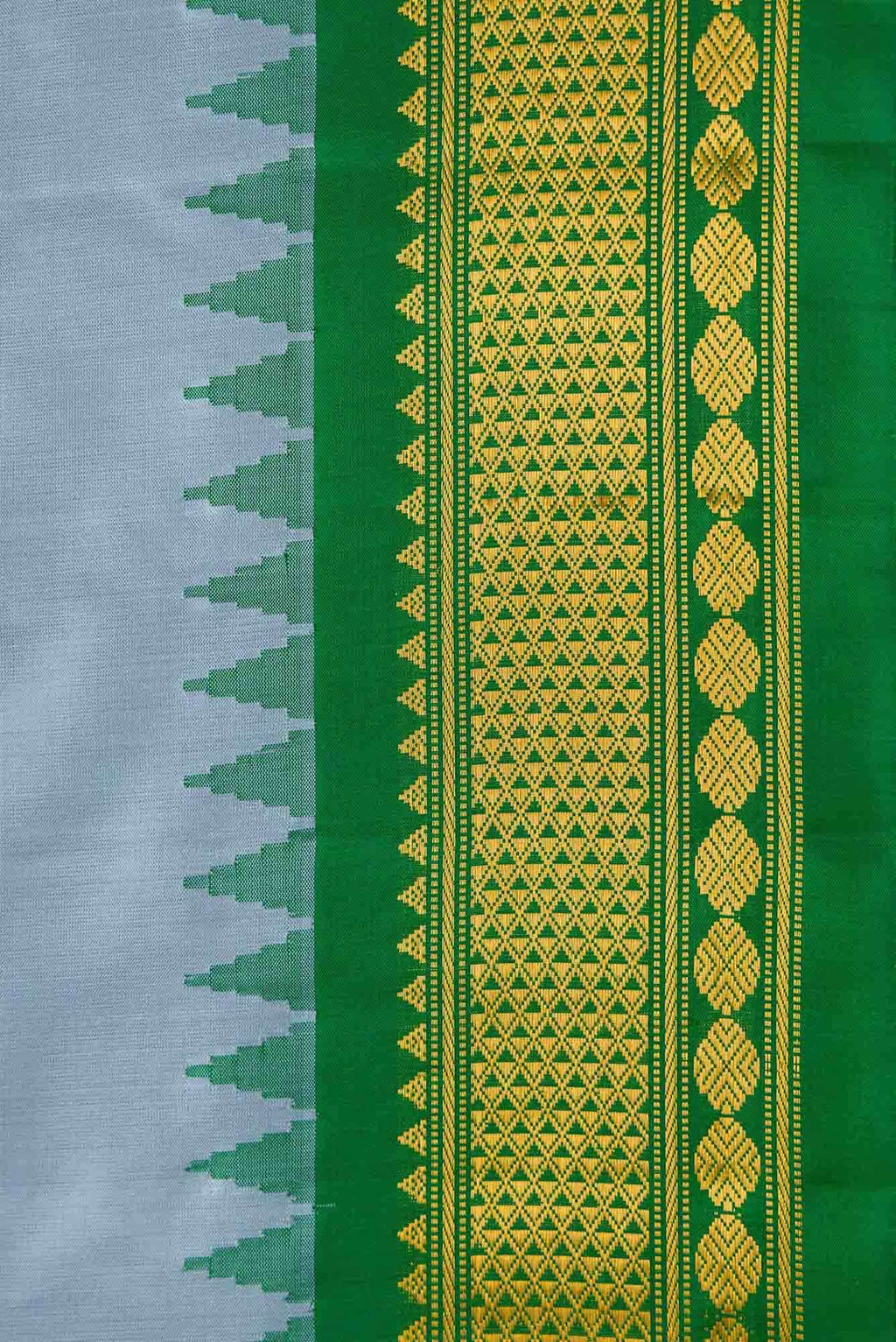 Grey Dual Tone Gadwal Silk Saree