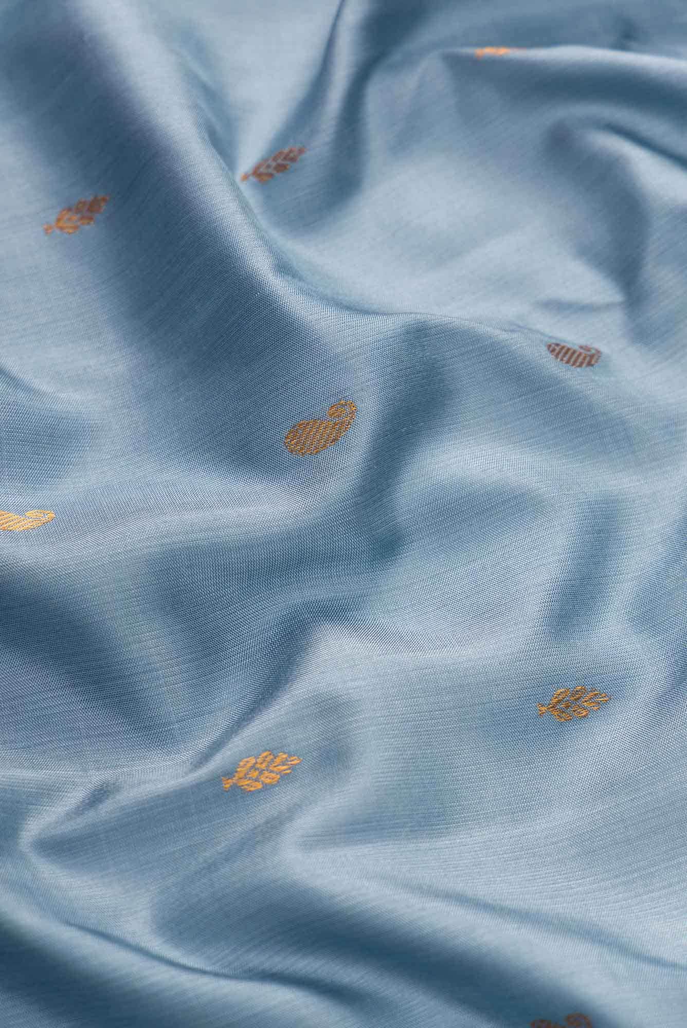 Grey Dual Tone Gadwal Silk Saree