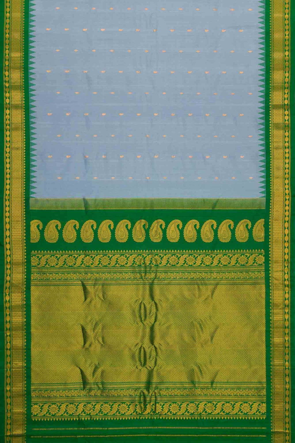 Grey Dual Tone Gadwal Silk Saree