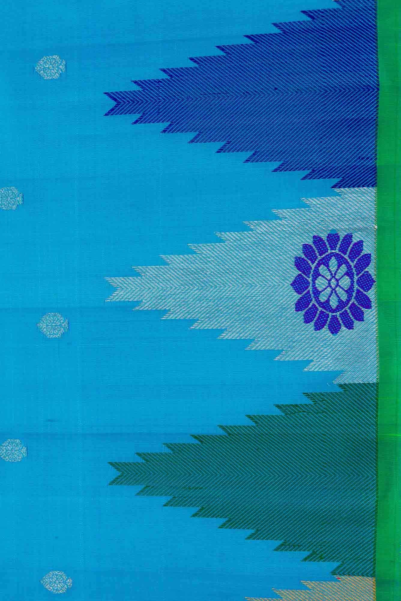 Sky Blue Dual Tone Gadwal Silk Saree