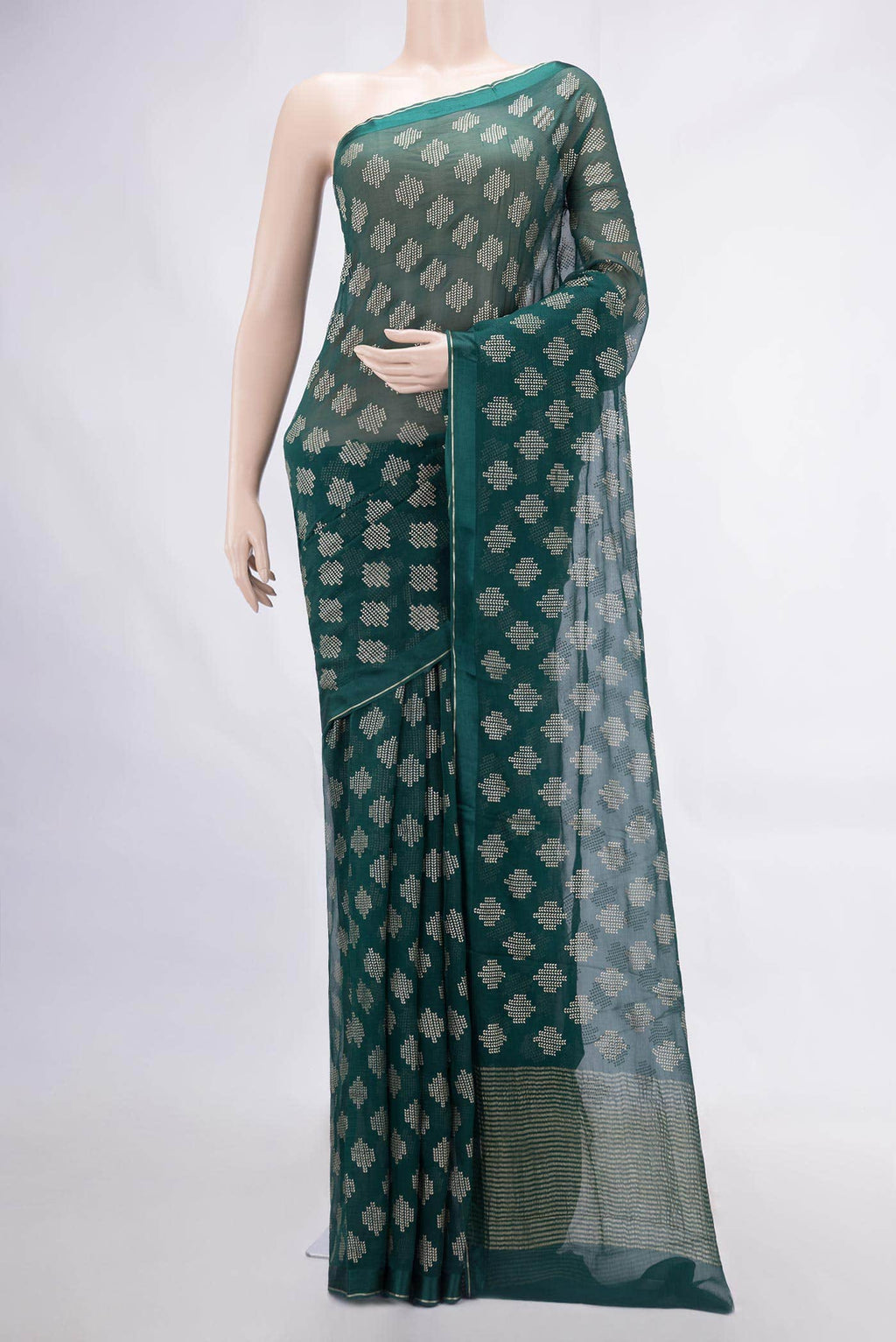 Green Dual Tone Mysore Chiffon Saree