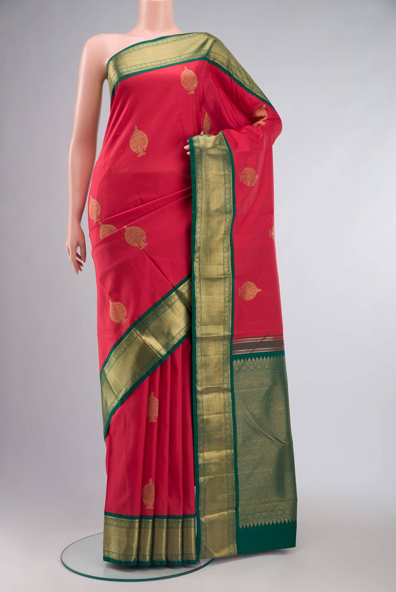 Pure Silk Pure Zari Red Kanchipuram Saree