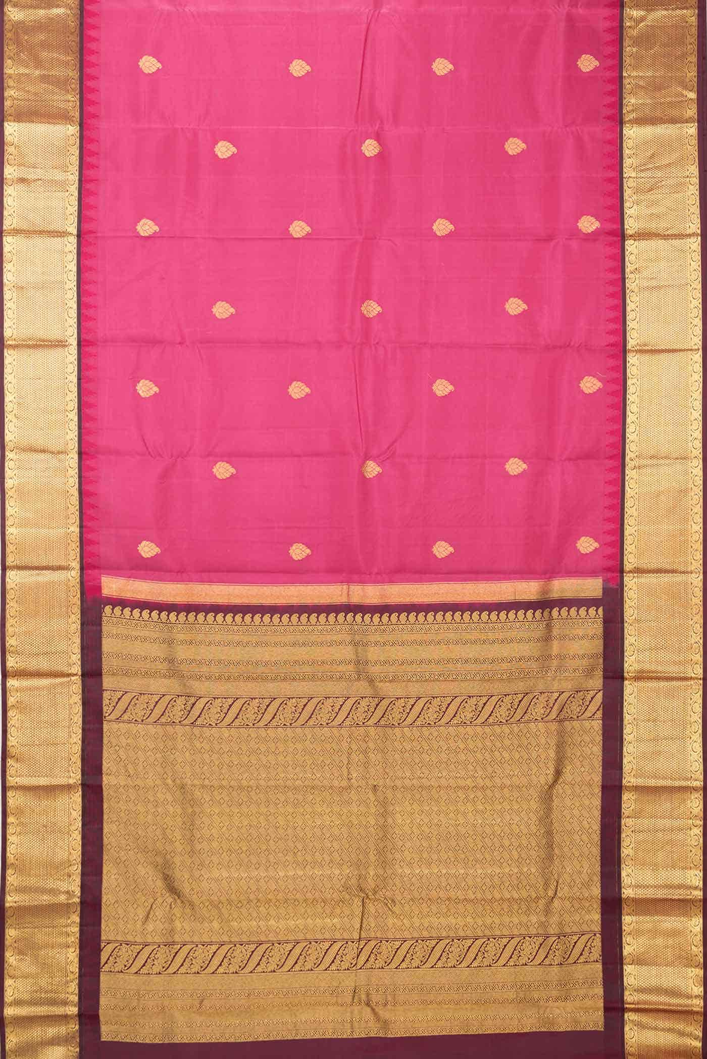 Pink Dual Tone Kanchipuram Silk Saree