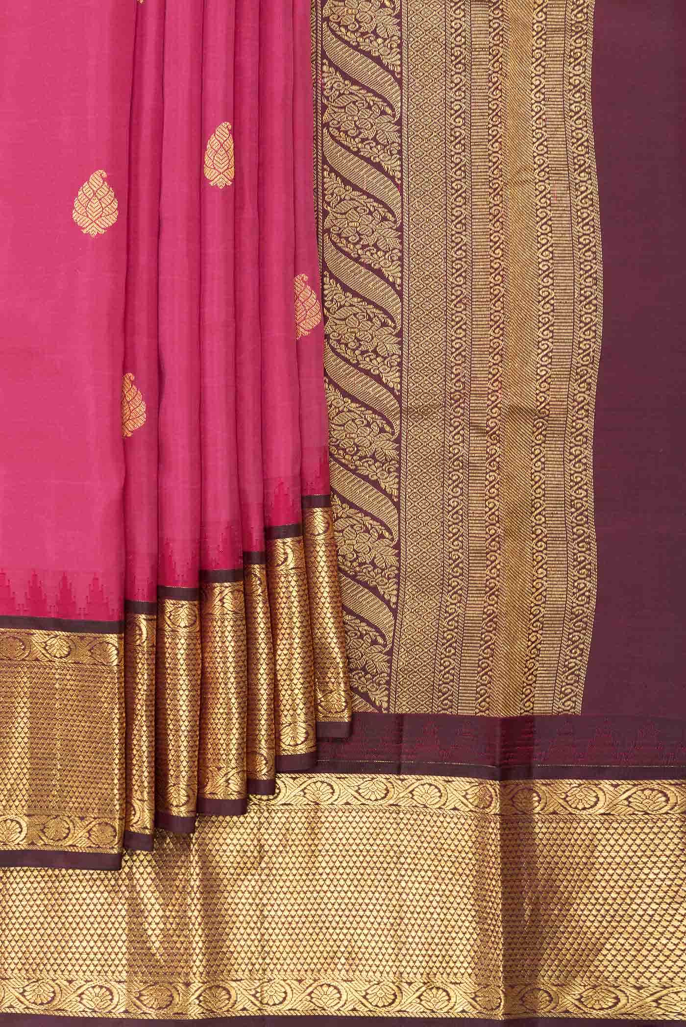 Pink Dual Tone Kanchipuram Silk Saree