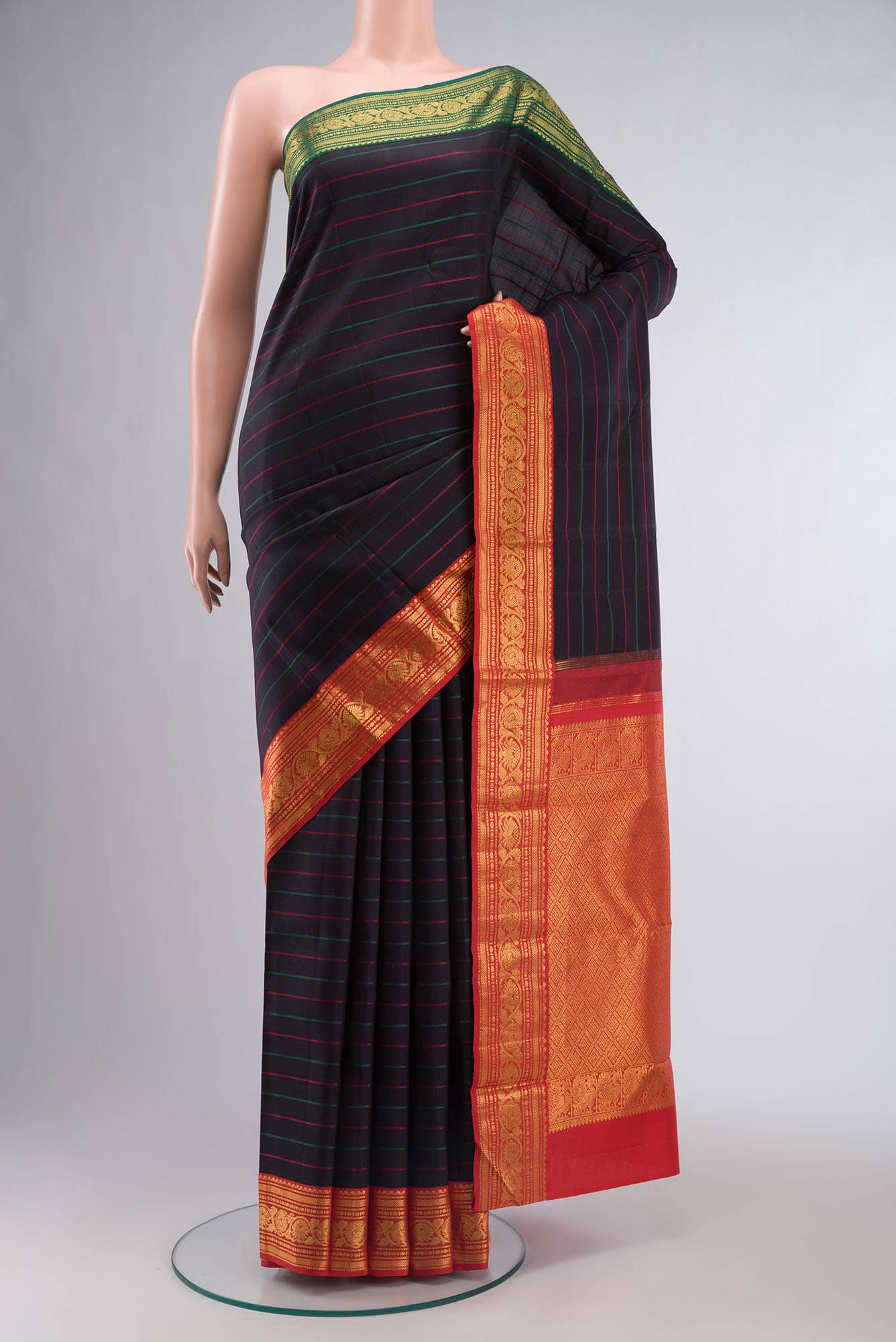 Black Kanchipuram Silk Saree
