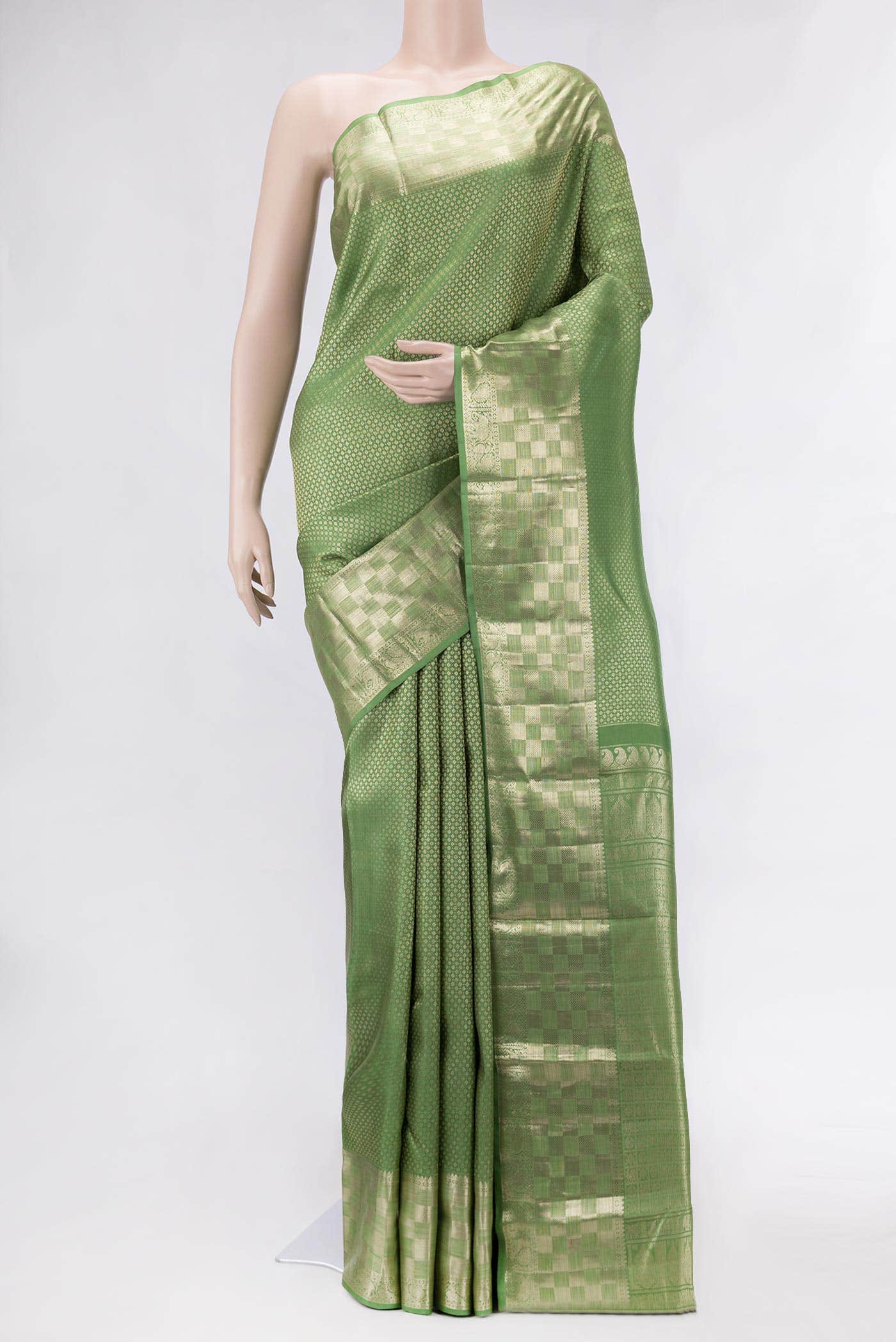 Green Dual Tone Kanchipuram Silk Saree