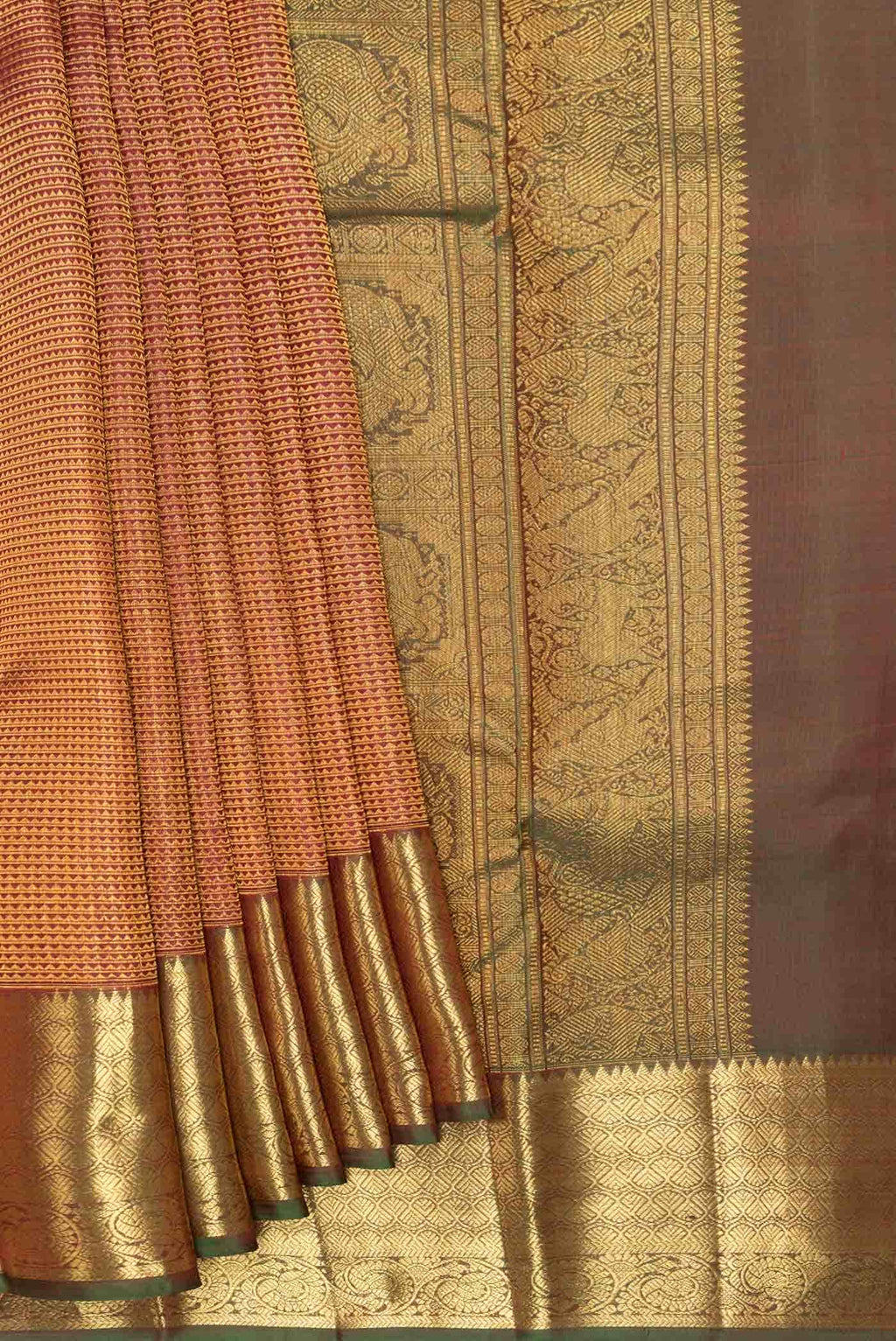 Maroon Dual Tone Kanchipuram Silk Saree