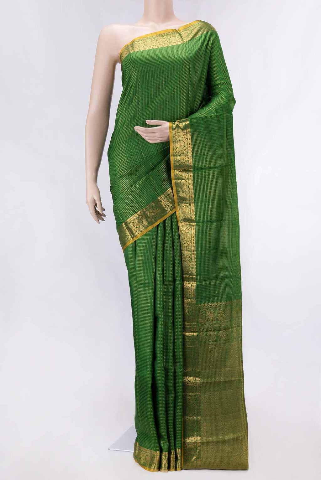Green Dual Tone Kanchipuram Silk Saree