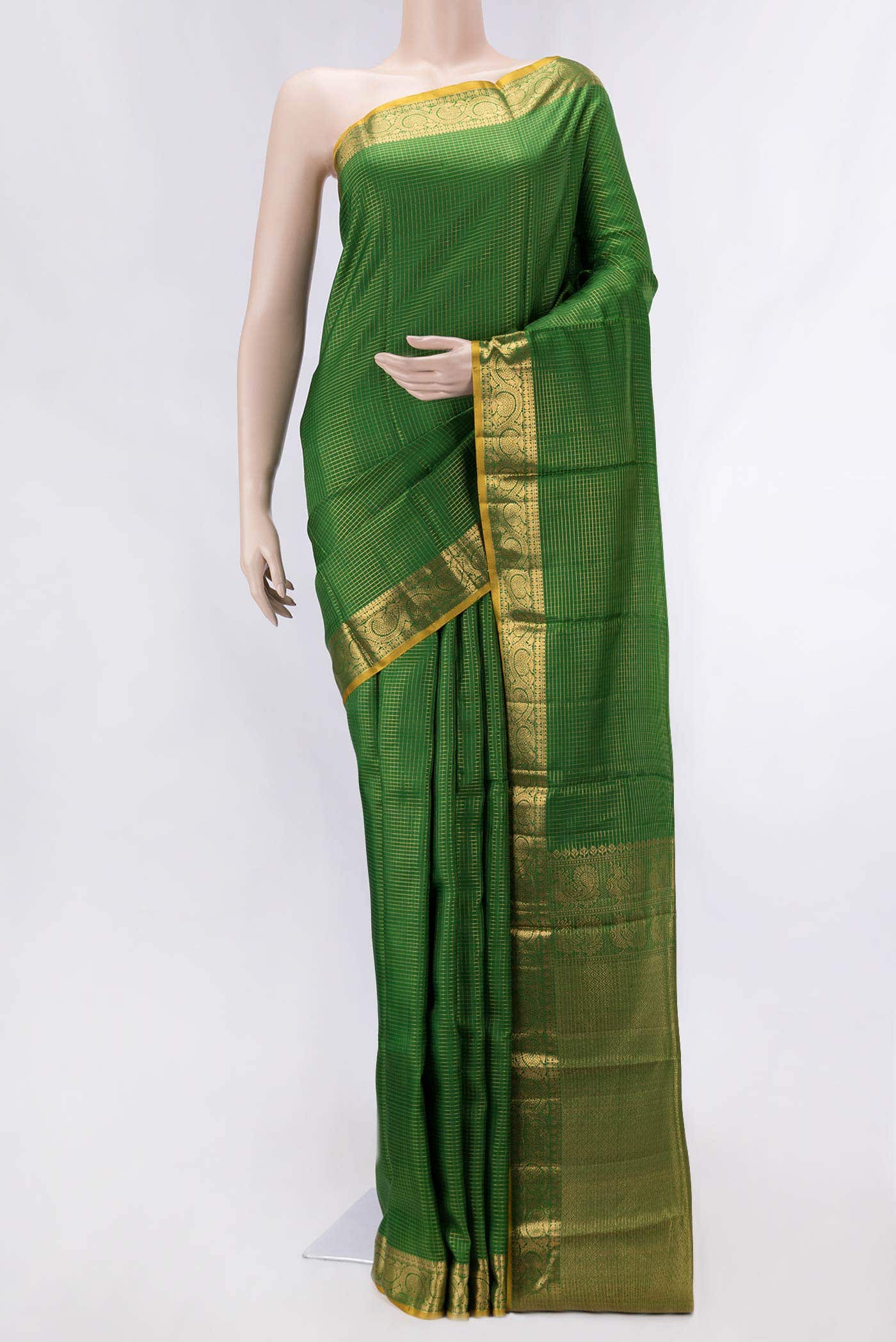 Green Dual Tone Kanchipuram Silk Saree