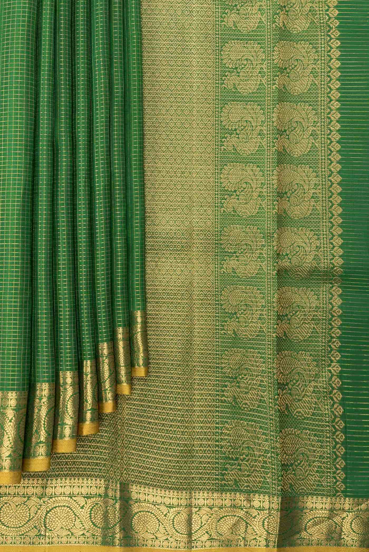 Green Dual Tone Kanchipuram Silk Saree
