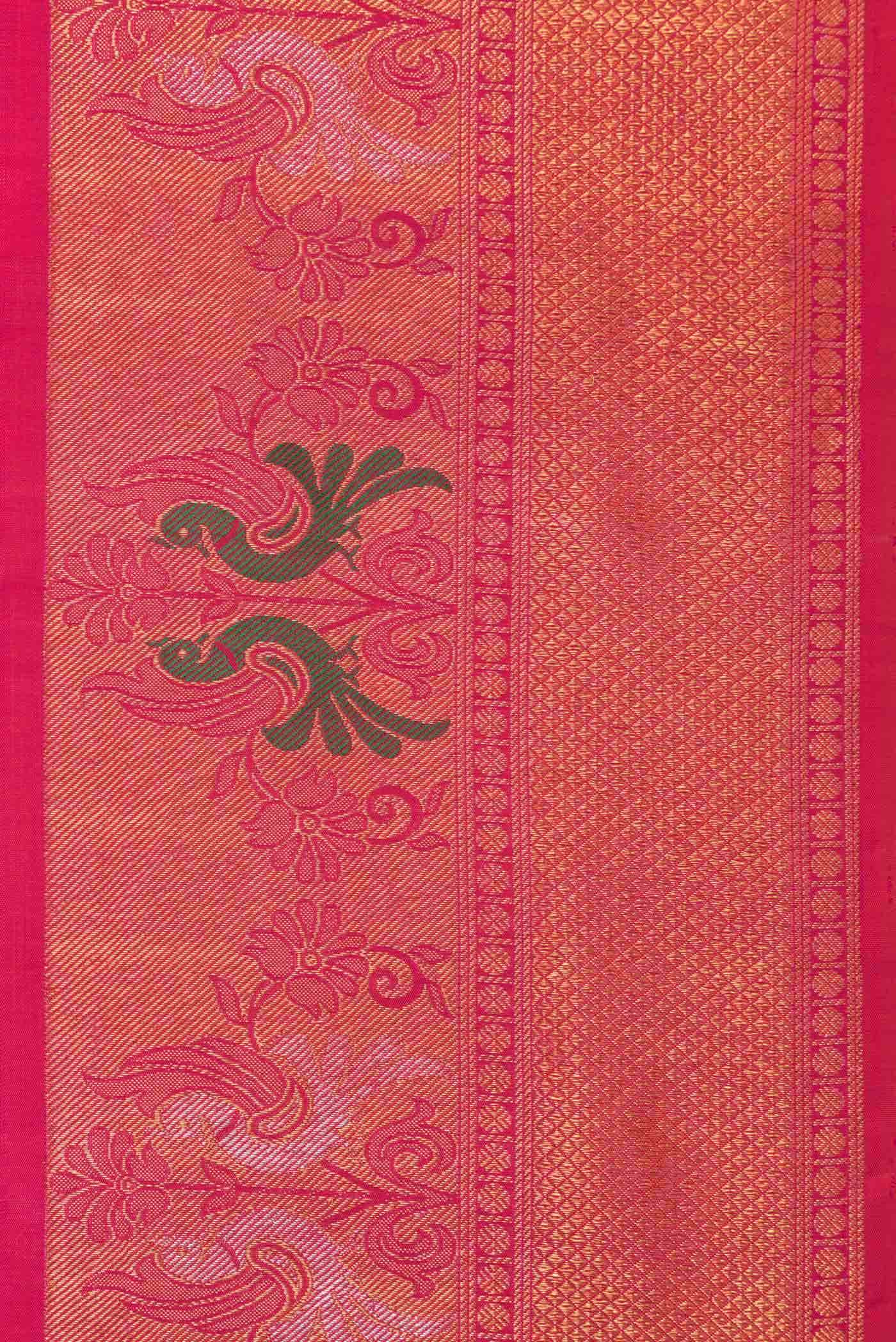 Dark Pink Dual Tone Kanchipuram Silk Saree