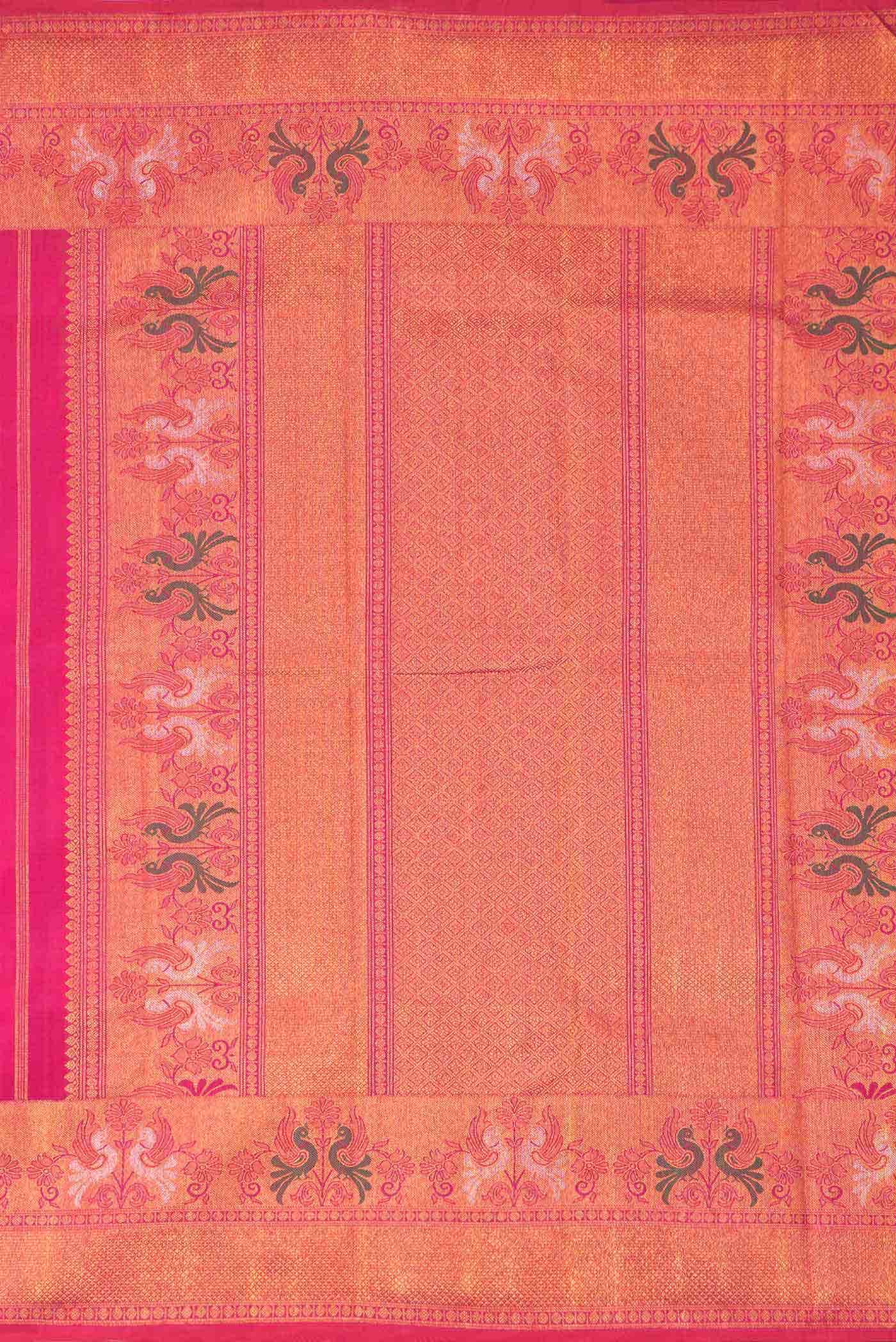 Dark Pink Dual Tone Kanchipuram Silk Saree