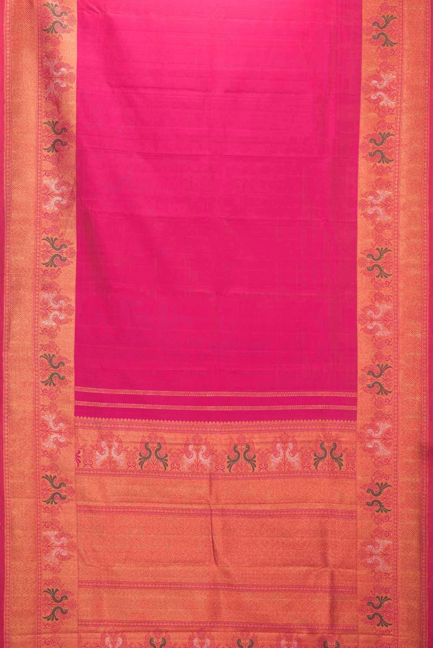 Dark Pink Dual Tone Kanchipuram Silk Saree
