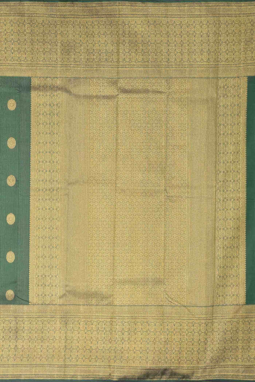 Bottle Green Dual Tone Kanchipuram Silk Saree
