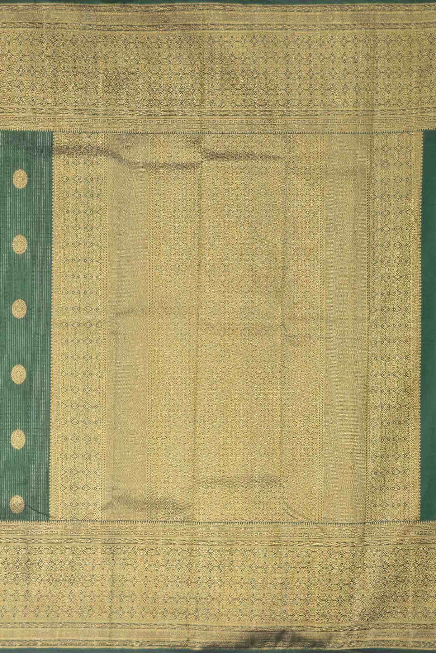 Bottle Green Dual Tone Kanchipuram Silk Saree