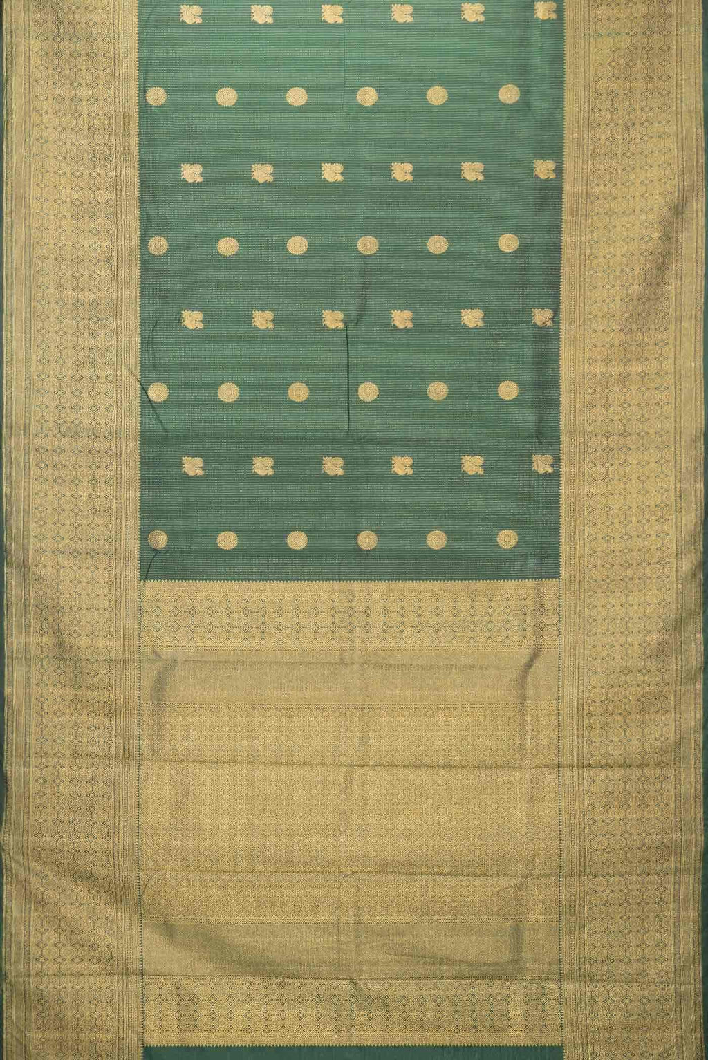 Bottle Green Dual Tone Kanchipuram Silk Saree
