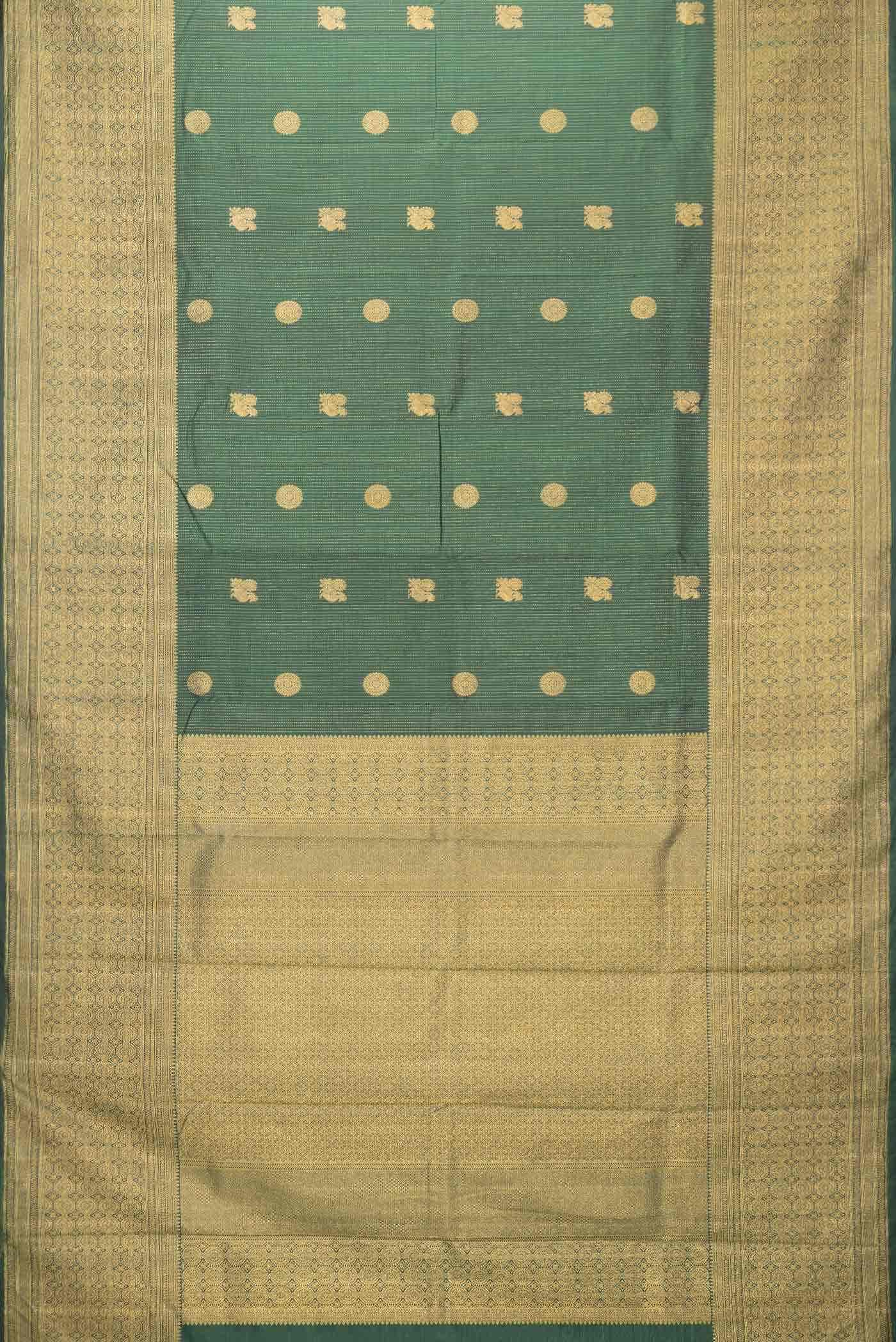 Bottle Green Dual Tone Kanchipuram Silk Saree