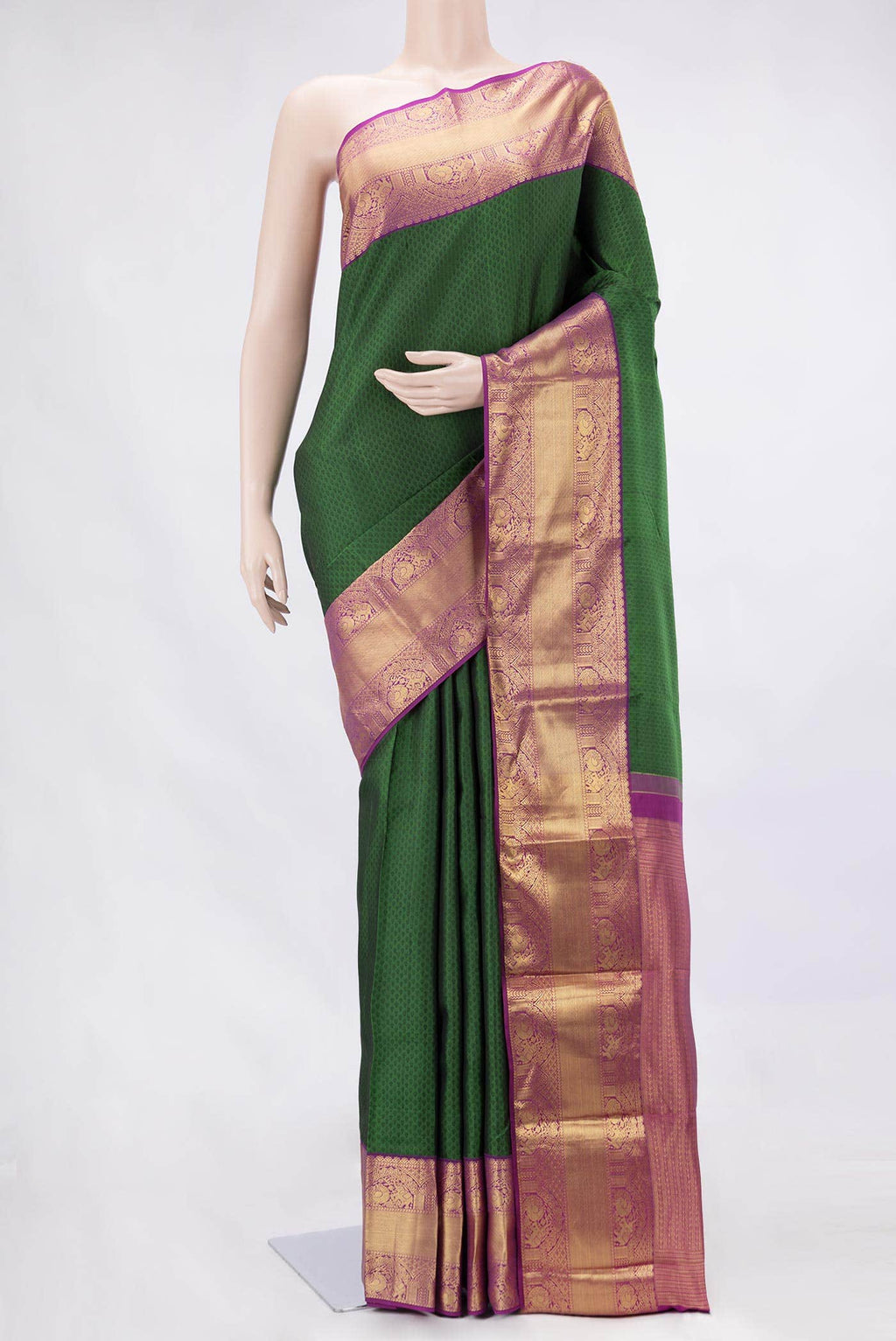 Green Dual Tone Kanchipuram Silk Saree