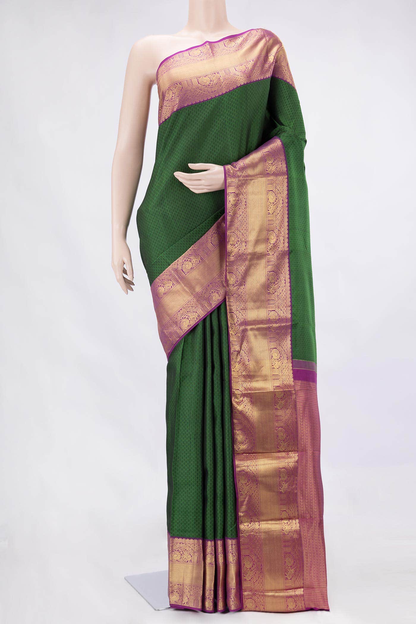 Green Dual Tone Kanchipuram Silk Saree