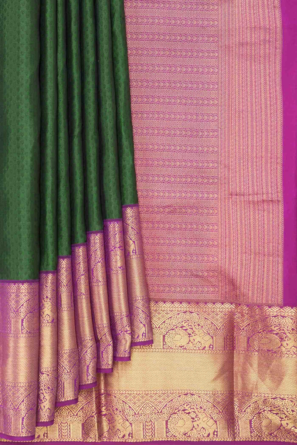 Green Dual Tone Kanchipuram Silk Saree