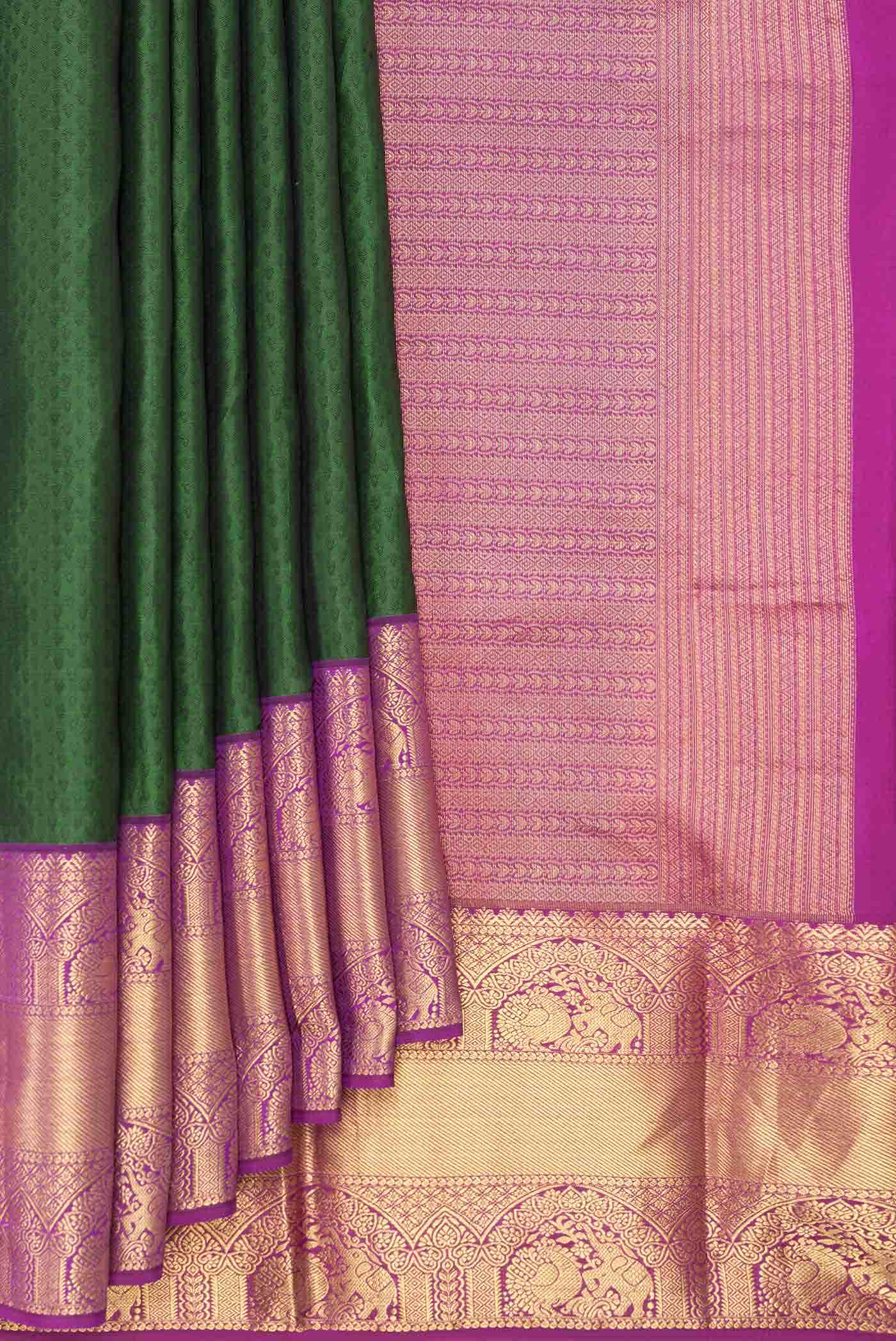 Green Dual Tone Kanchipuram Silk Saree