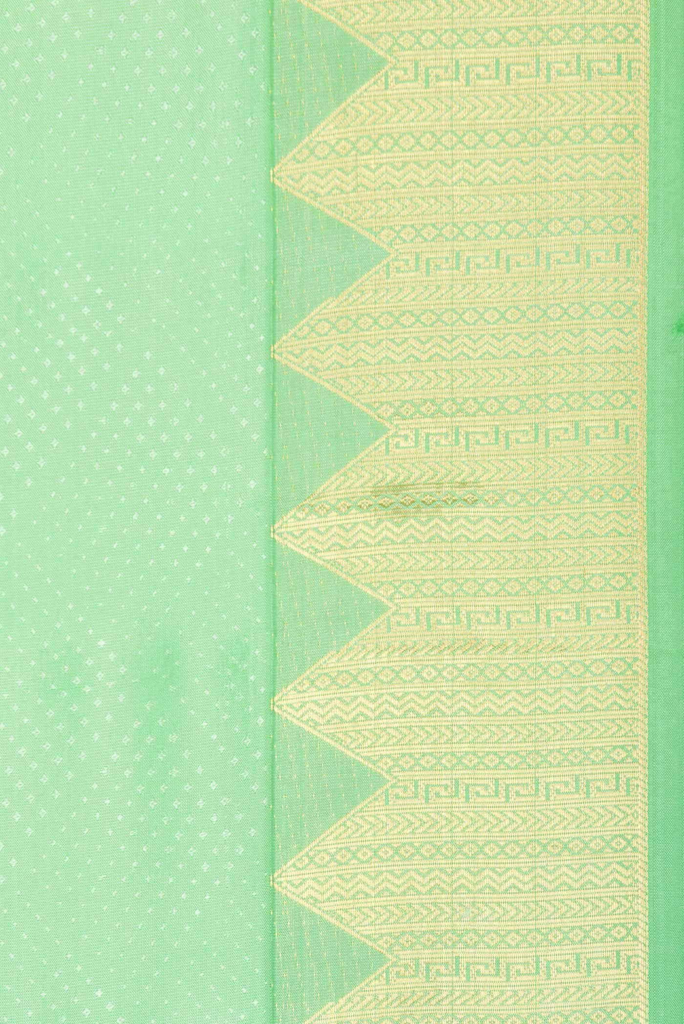Parrot Green Dual Tone Kanchipuram Silk Saree