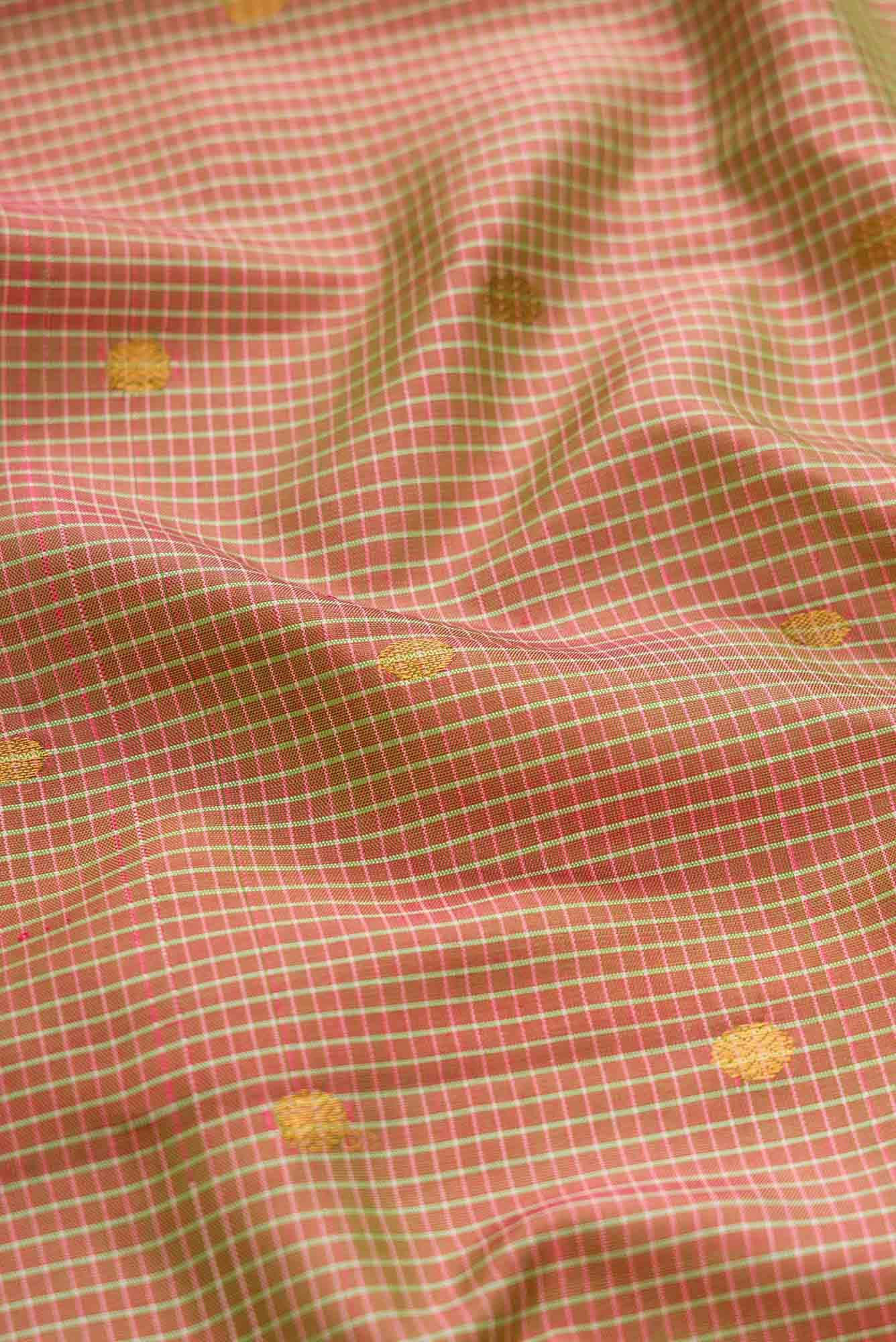Pink and Green Dual Tone Gadwal Silk Saree