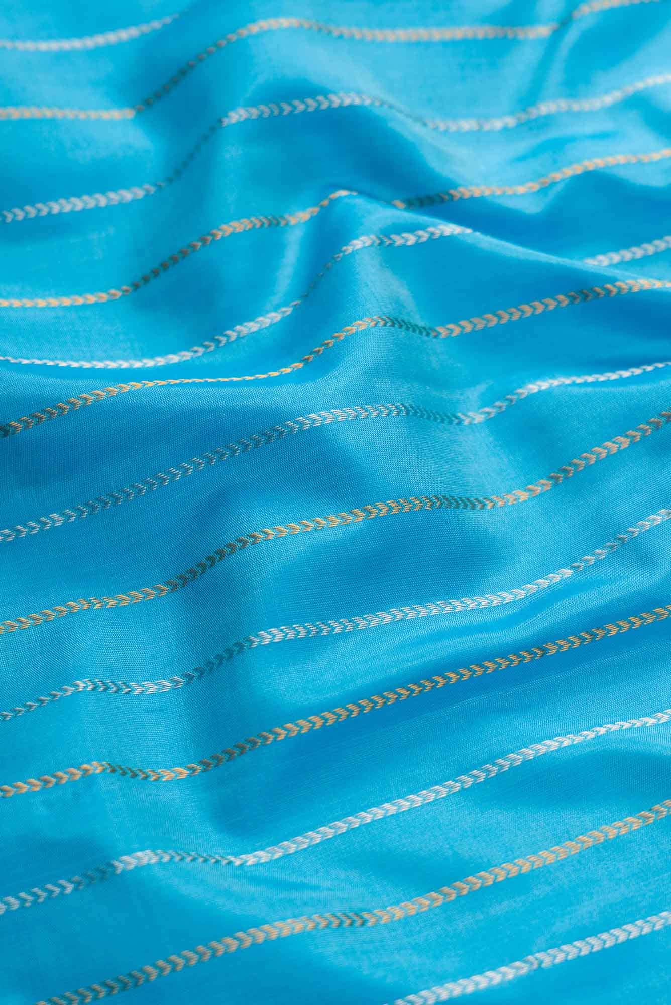 Sky Blue Dual Tone Gadwal Silk Saree