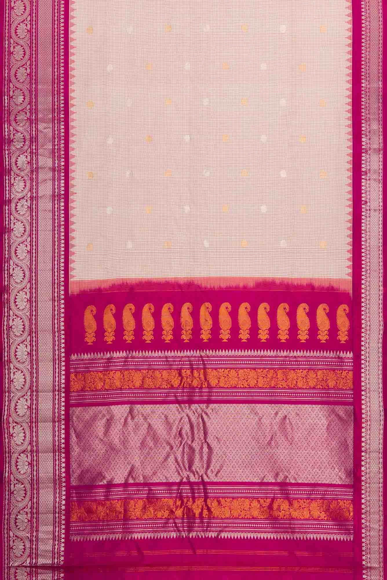 Beige Dual Tone Gadwal Silk Saree