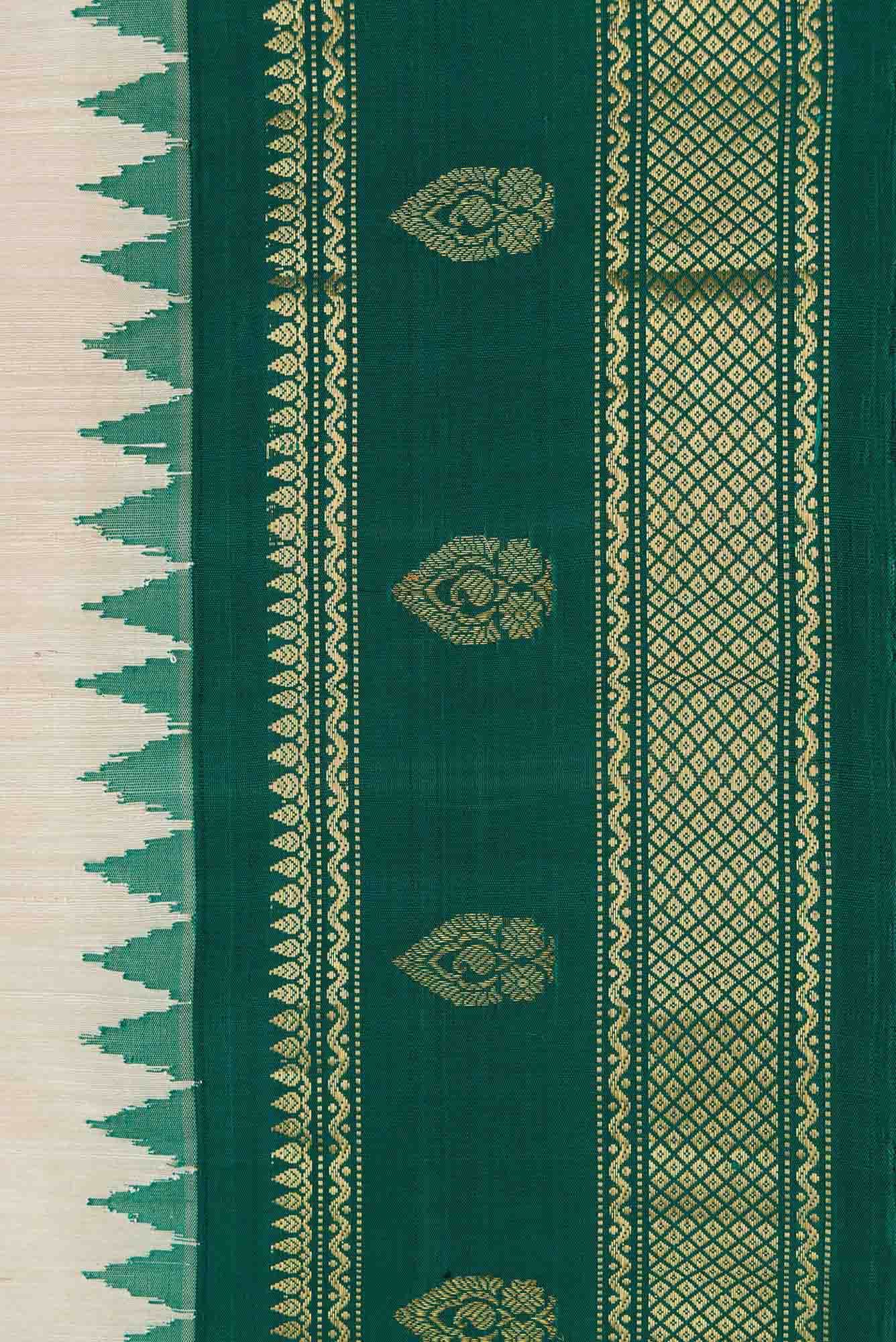 Off White Dual Tone Jute Silk Saree