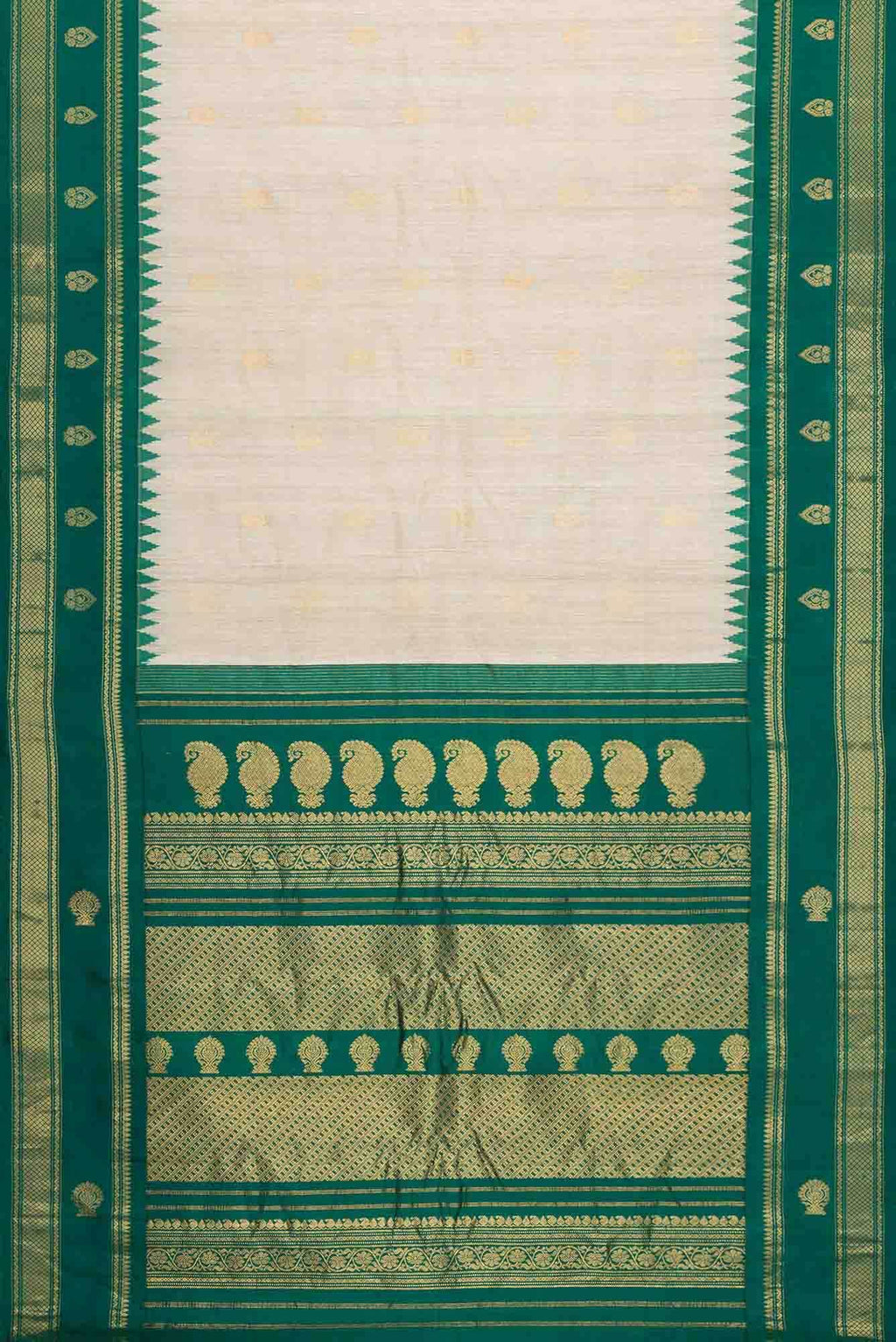 Off White Dual Tone Jute Silk Saree
