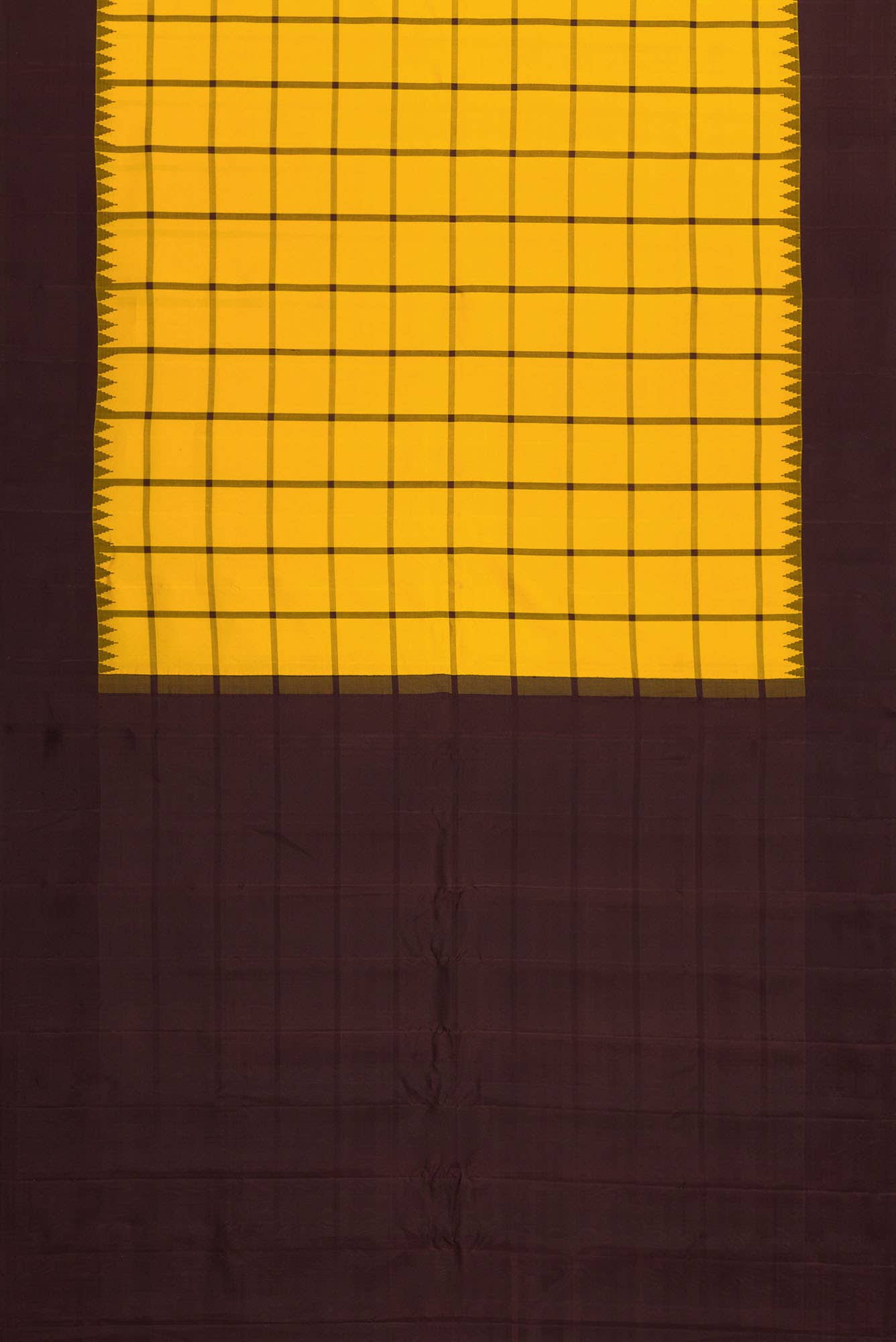 Yellow Dual Tone Gadwal Silk Saree