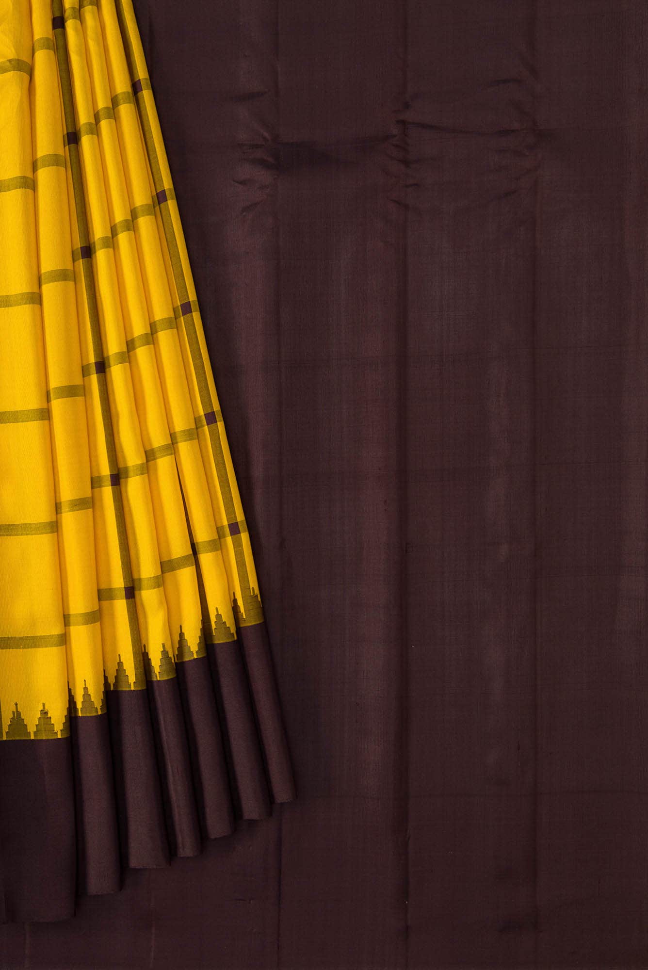 Yellow Dual Tone Gadwal Silk Saree