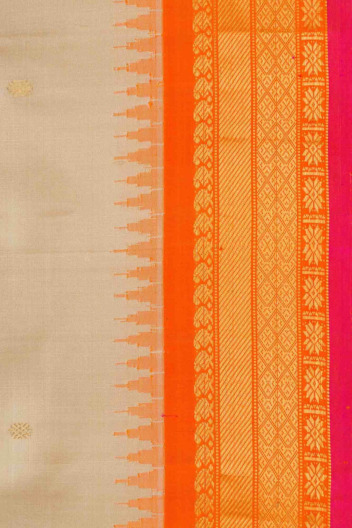 Beige Dual Tone Gadwal Silk Saree