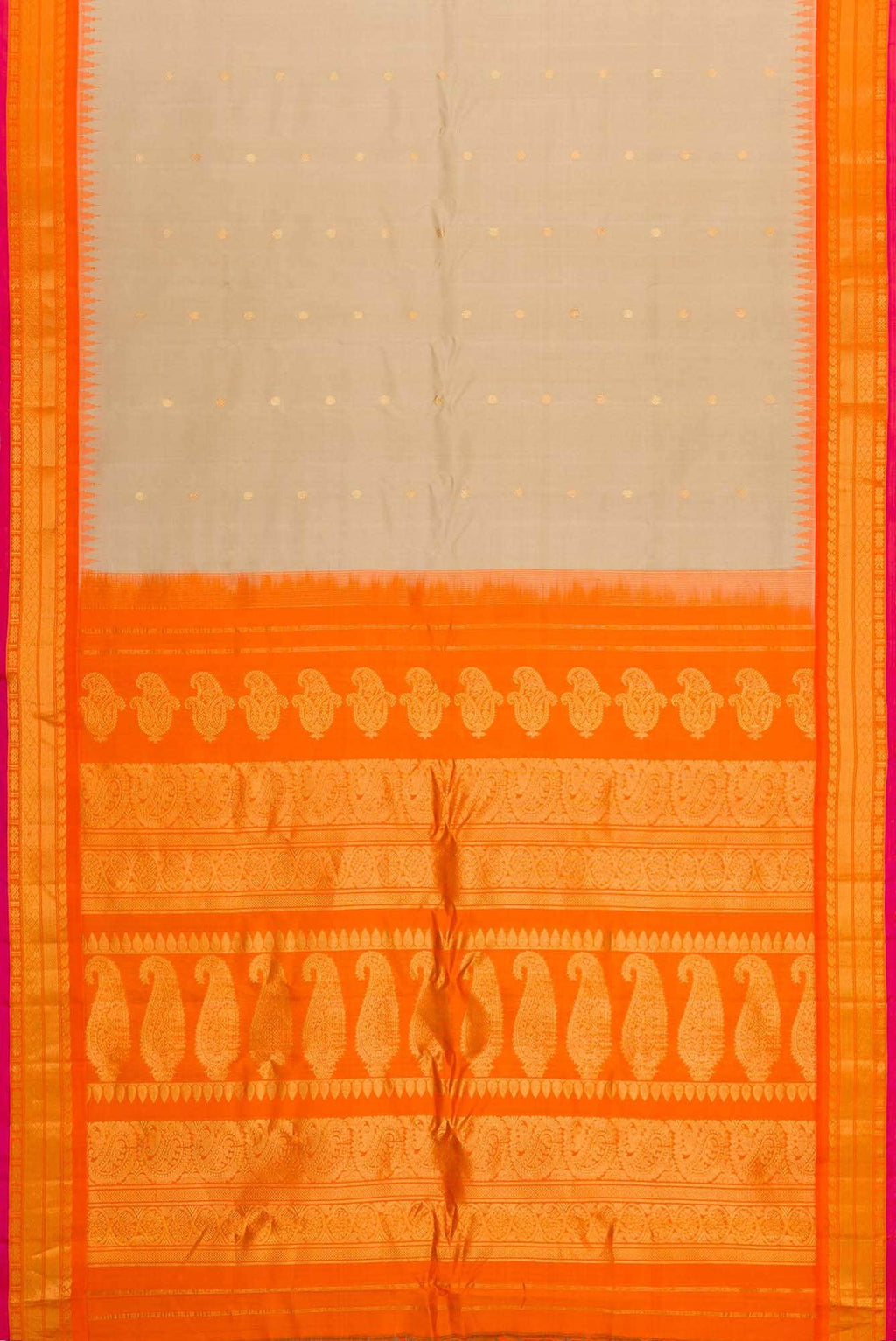 Beige Dual Tone Gadwal Silk Saree
