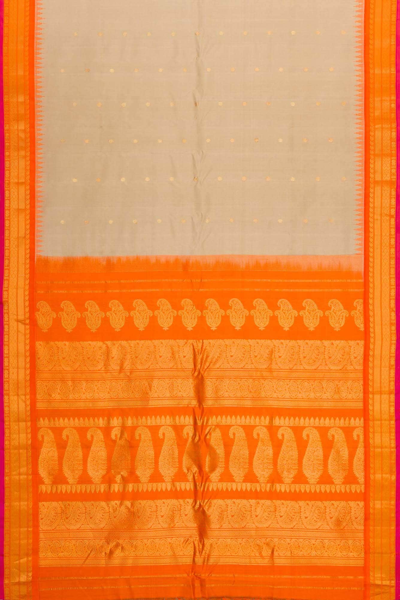 Beige Dual Tone Gadwal Silk Saree