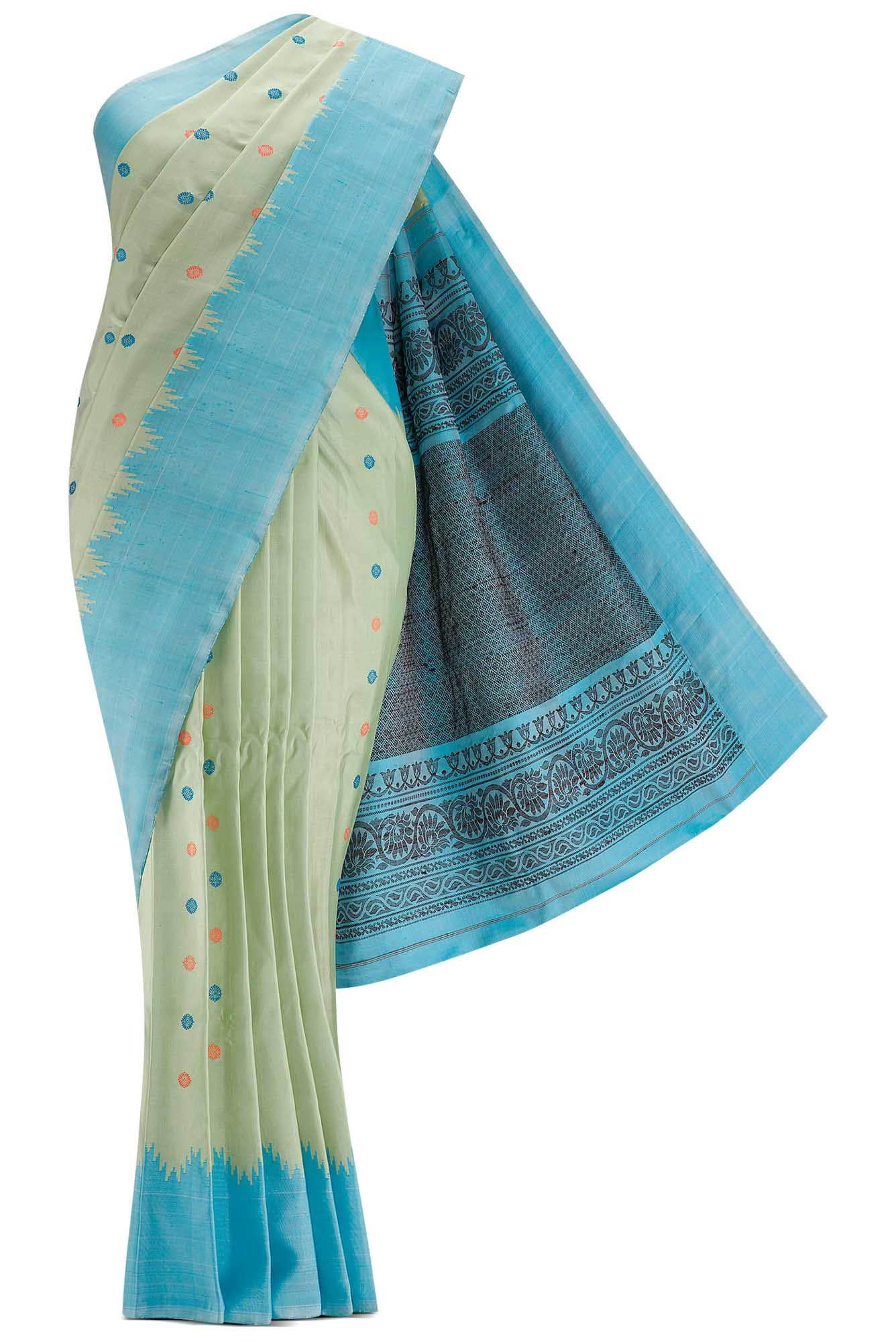 Pista Green Dual Tone Gadwal Silk Saree